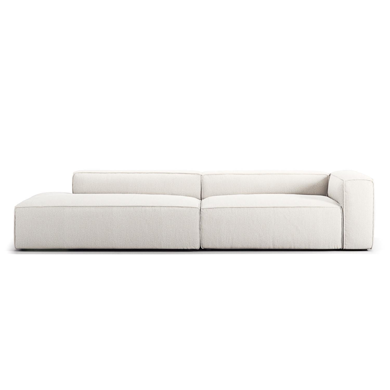 Decotique Grand 3-Personers Sofa Åben Ende Venstre Steam/Hvid