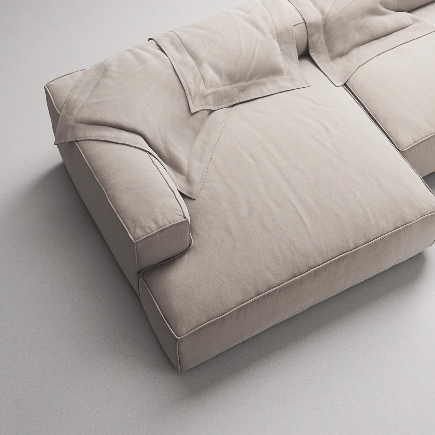 Decotique Grand 3-Personers Sofa Chaiselong Venstre Sandshell/Beige