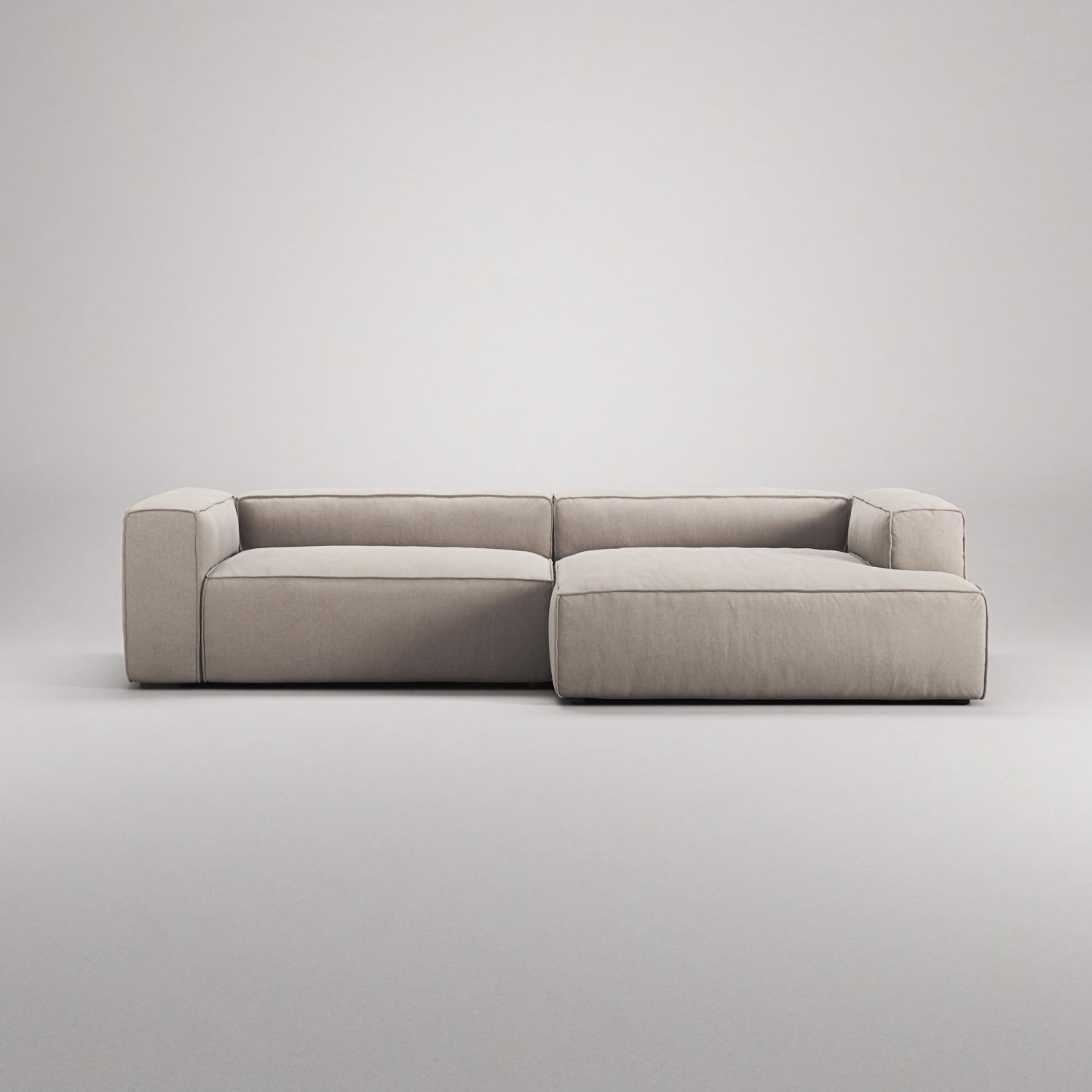 Decotique Grand 3-Personers Sofa Chaiselong Højre Sandshell/Beige