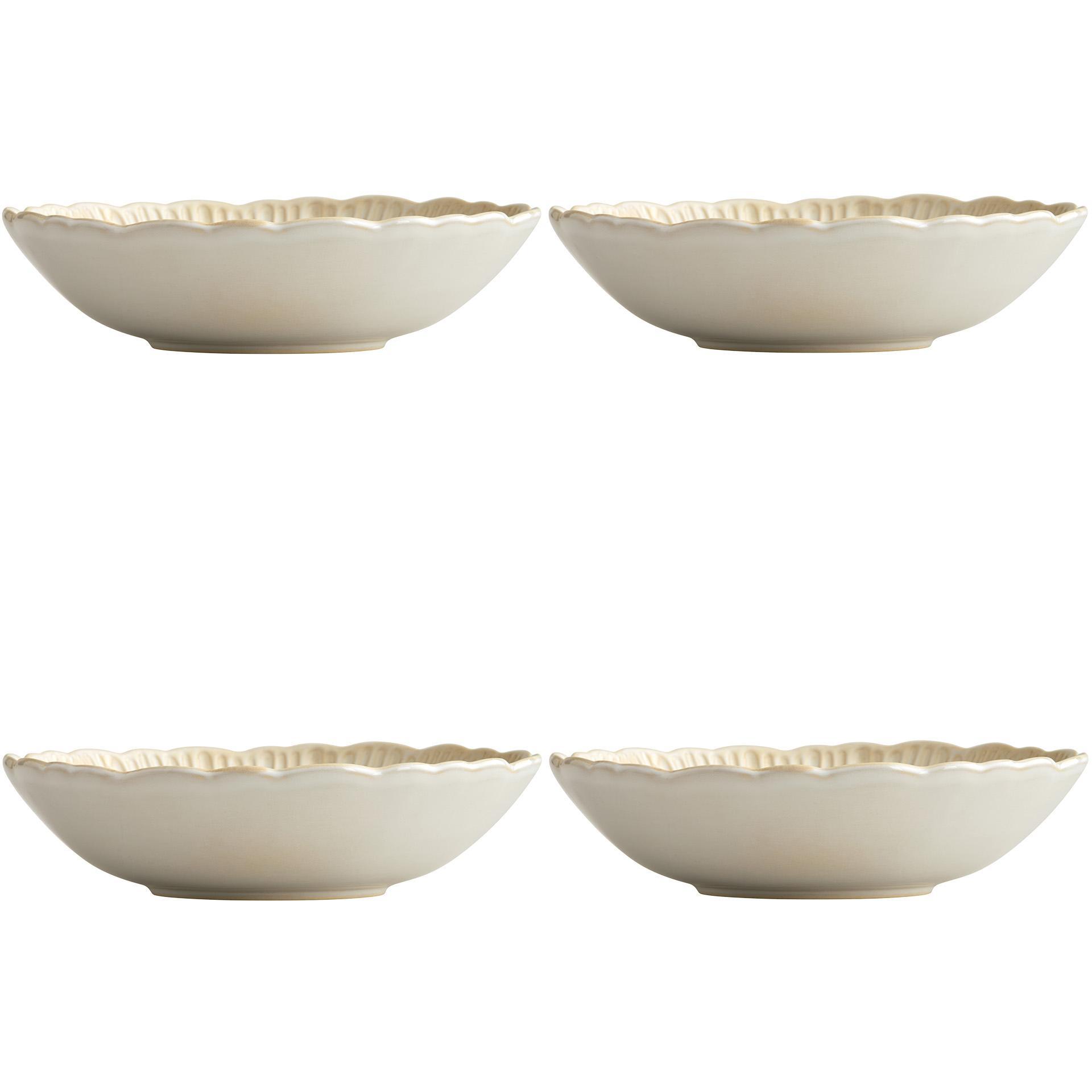Decotique Daisy Deep Plate 22 Set of 4 Cream