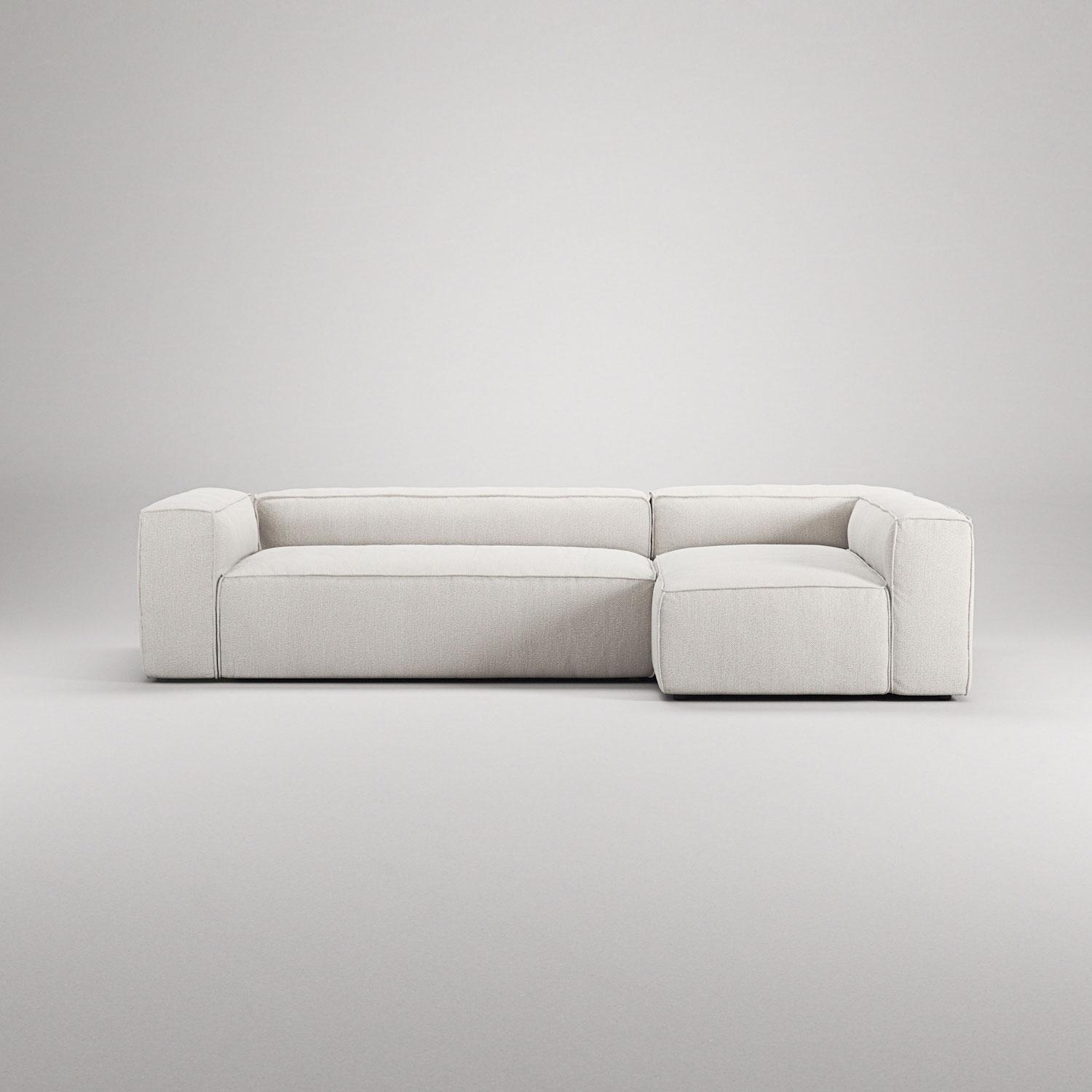 Decotique Grand 4-Personers Sofa Divan Højre Steam/Hvid