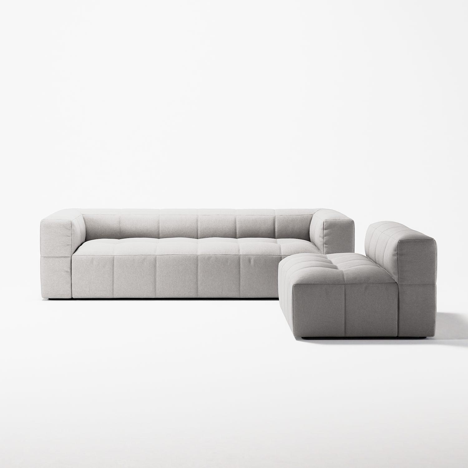 Decotique Mure 3-Personers Sofa Med Åben Ende Venstre Moonwhite