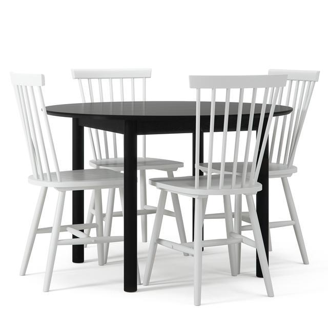 Department Wood Dining Table Black/ White