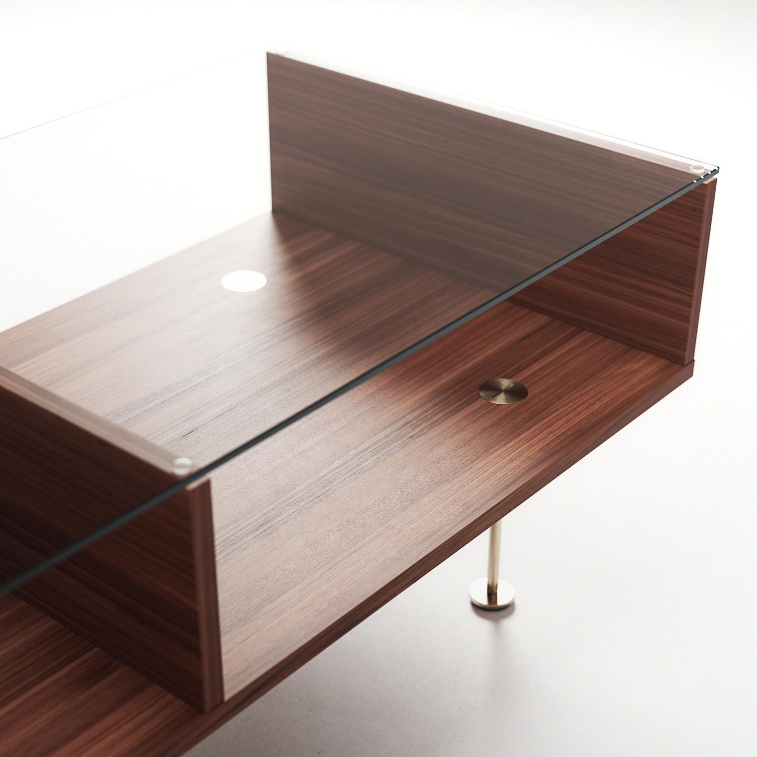 Decotique Vogue Sofabord 45x165 Valnød/Messing