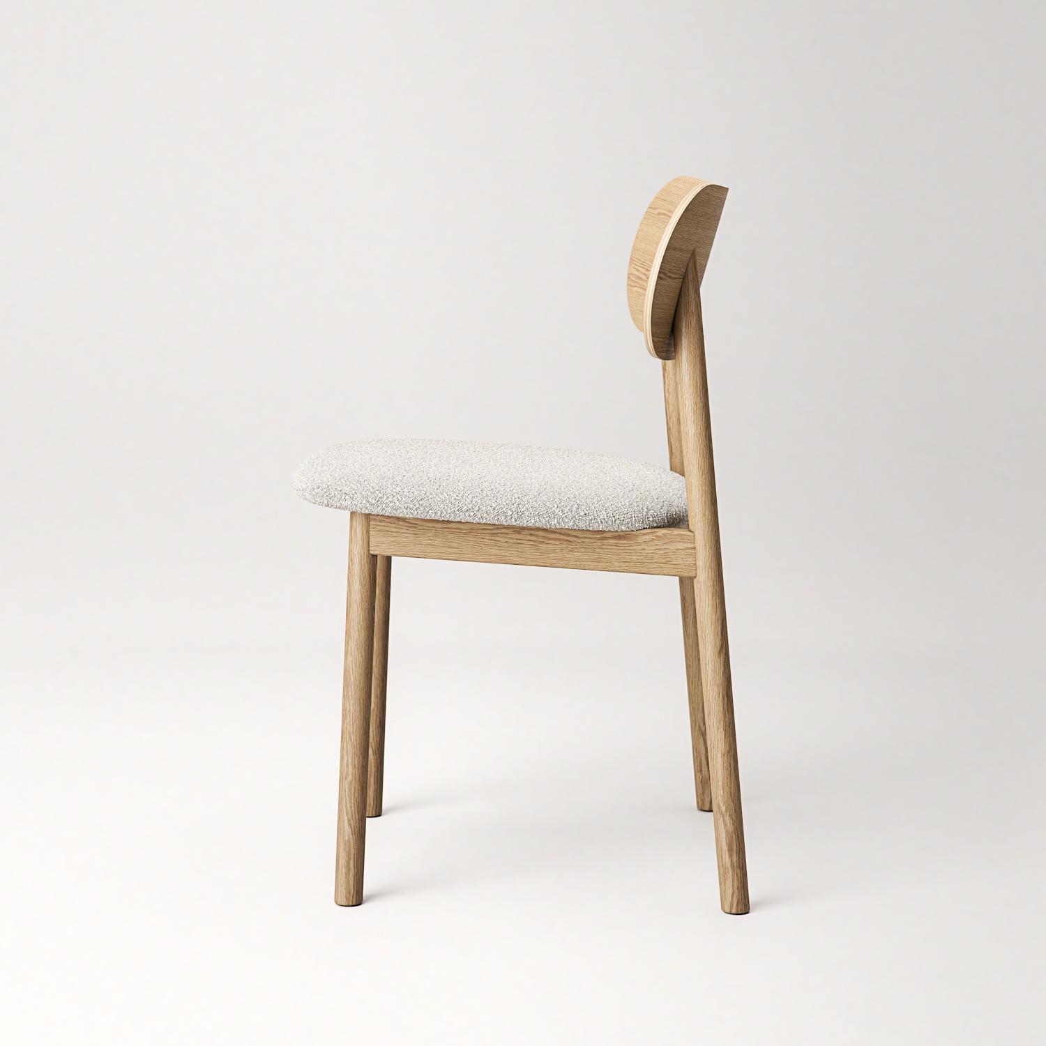 Decotique Elephant Spisebordsstol Naturligt Egetræ/Hvidt Bouclé