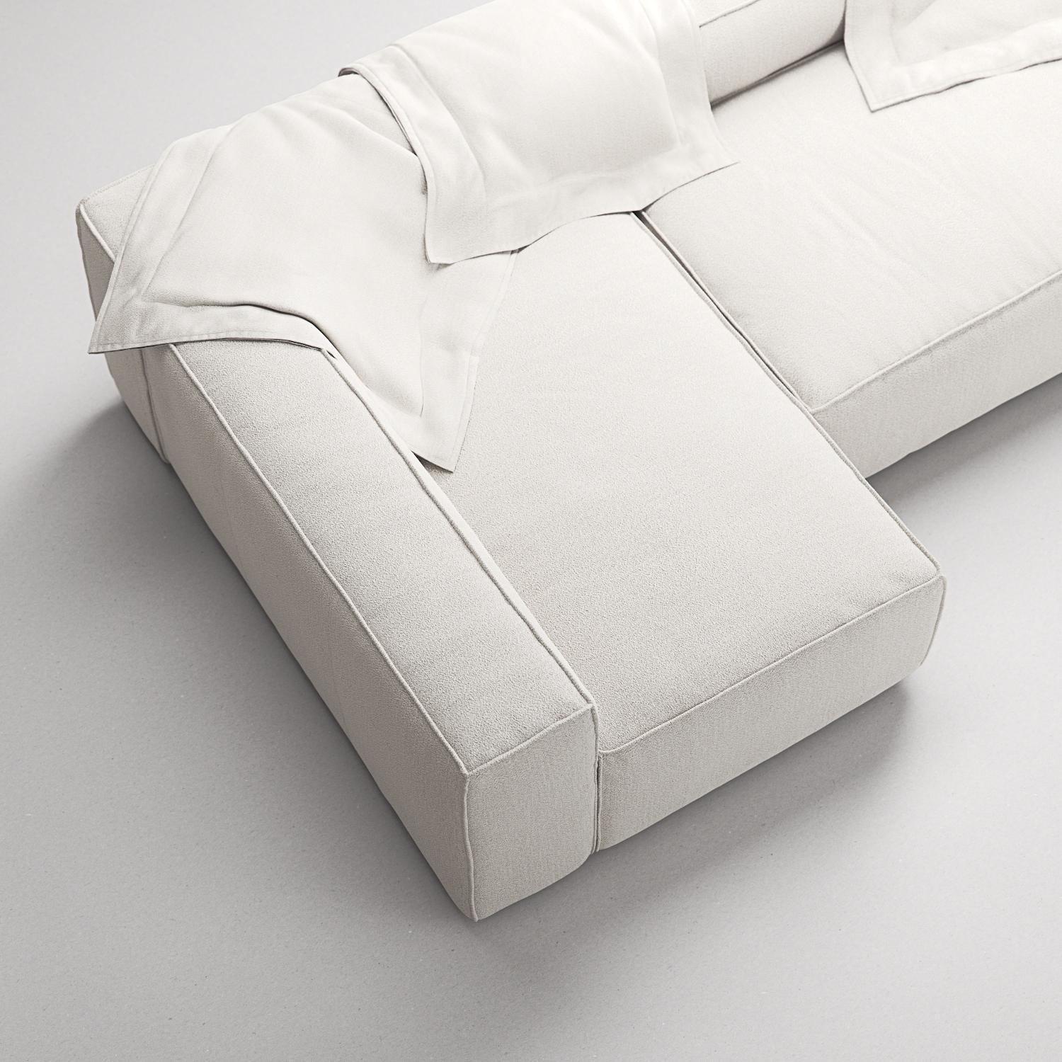 Decotique Grand 4-Personers Sofa Divan Venstre Steam/Hvid