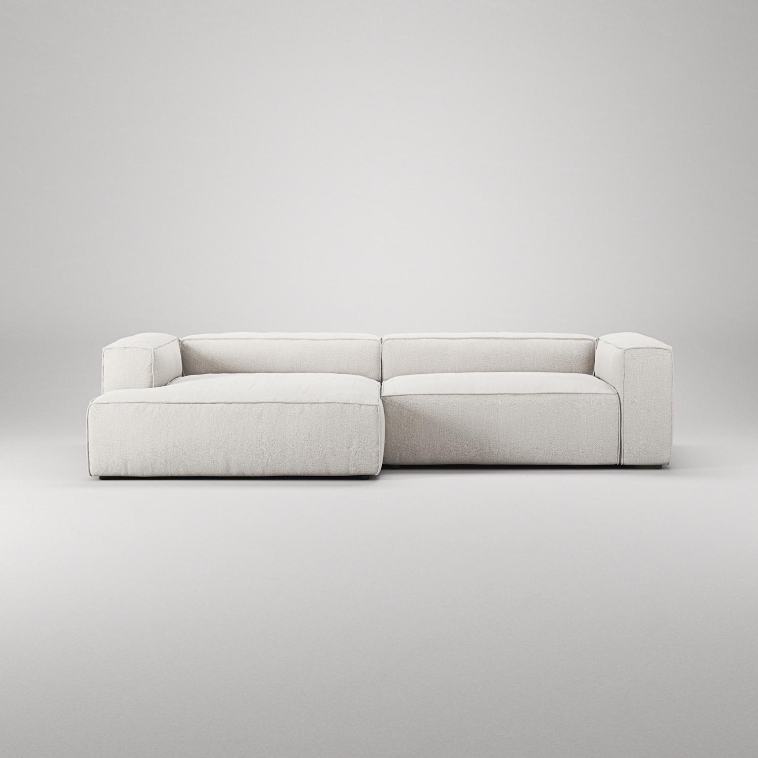 Decotique Grand 3-Personers Sofa Chaiselong Venstre Steam/Hvid