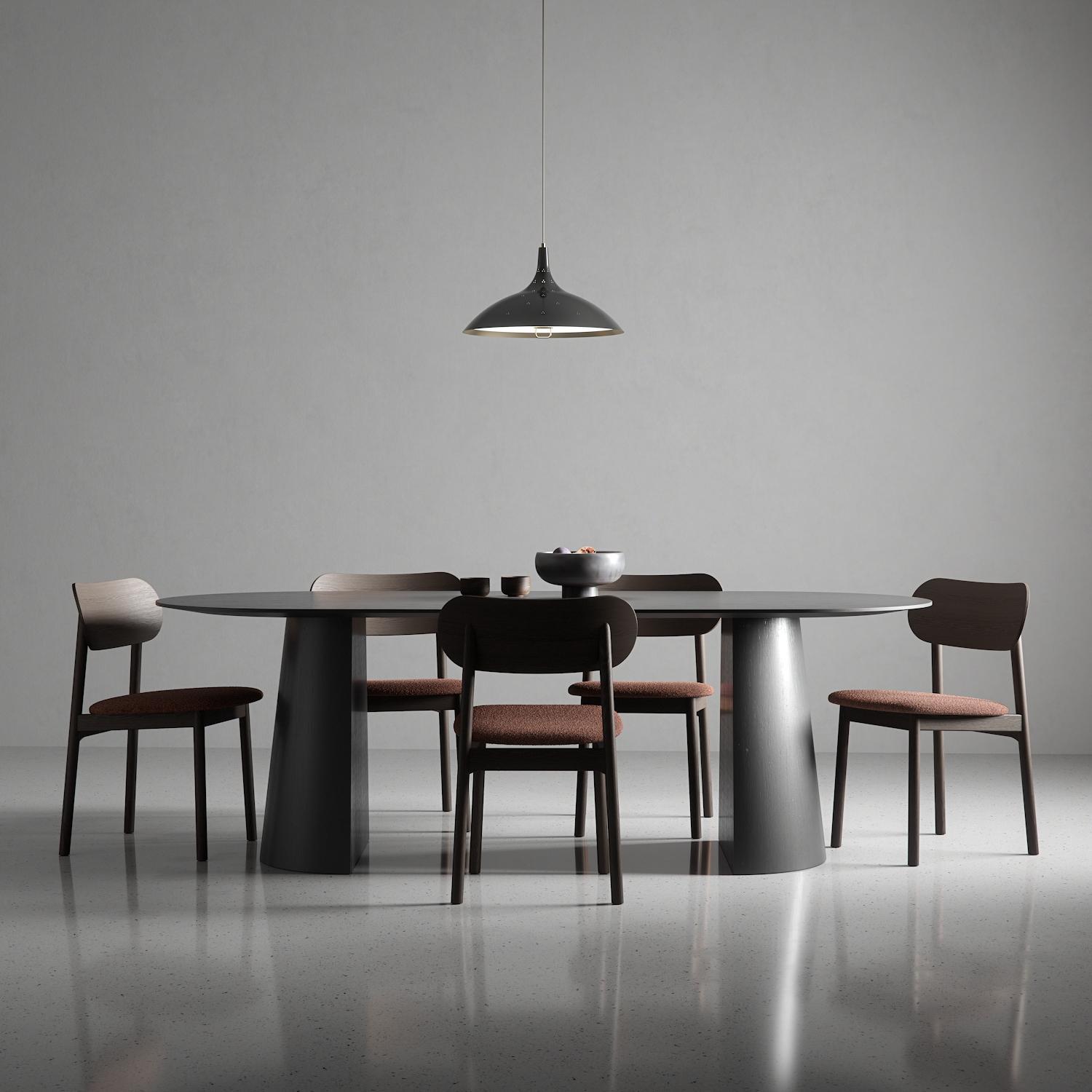 Decotique Elephant Spisebordsstol Mørkt Egetræ/Rustfarvet Bouclé