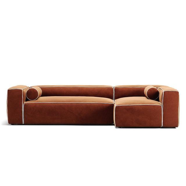 Decotique Grand Hue 4-personers Sofa Divan Højre Moonwhite/kobber