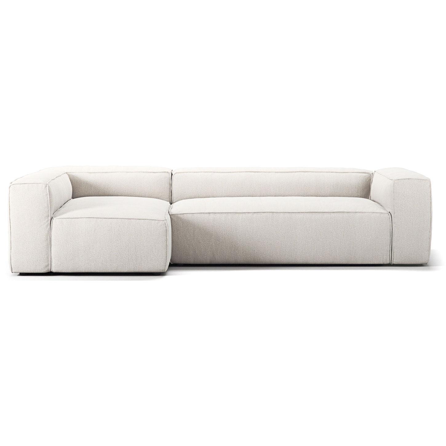 Decotique Grand 4-Personers Sofa Divan Venstre Steam/Hvid