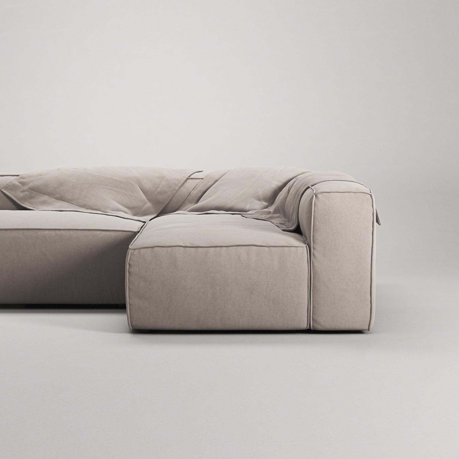 Decotique Grand 3-Personers Loungesofa Åben Ende Venstre Sandshell/Beige