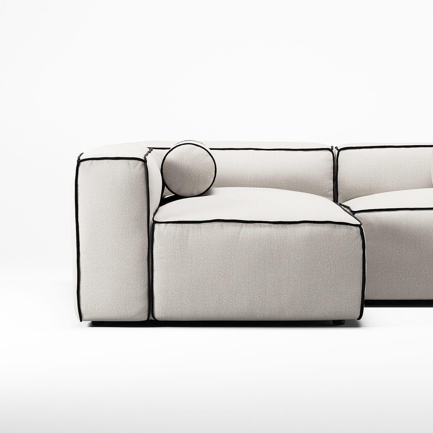 Decotique Grand Hue 3-Personers Loungesofa Åben Ende Højre Steam/Hvid/Grafitgrå