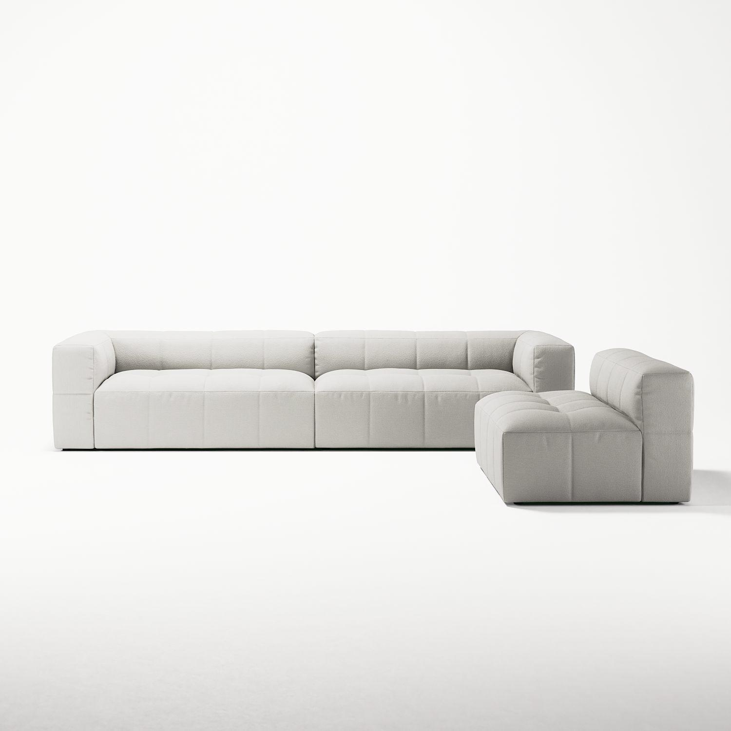 Decotique Mure 4-Personers Sofa Med Åben Ende Venstre Steam/Hvid