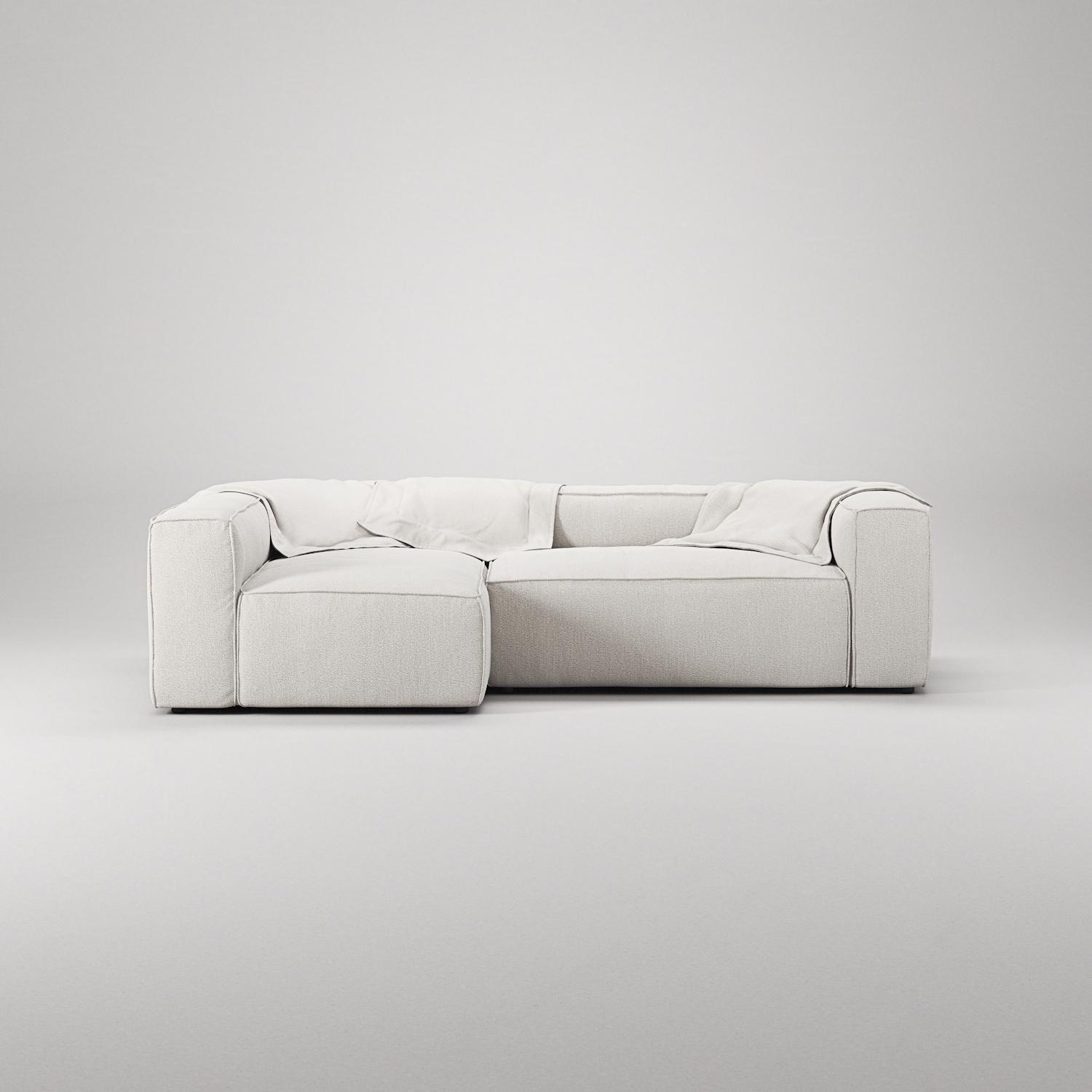 Decotique Grand 3-Personers Sofa Divan Venstre Steam/Hvid