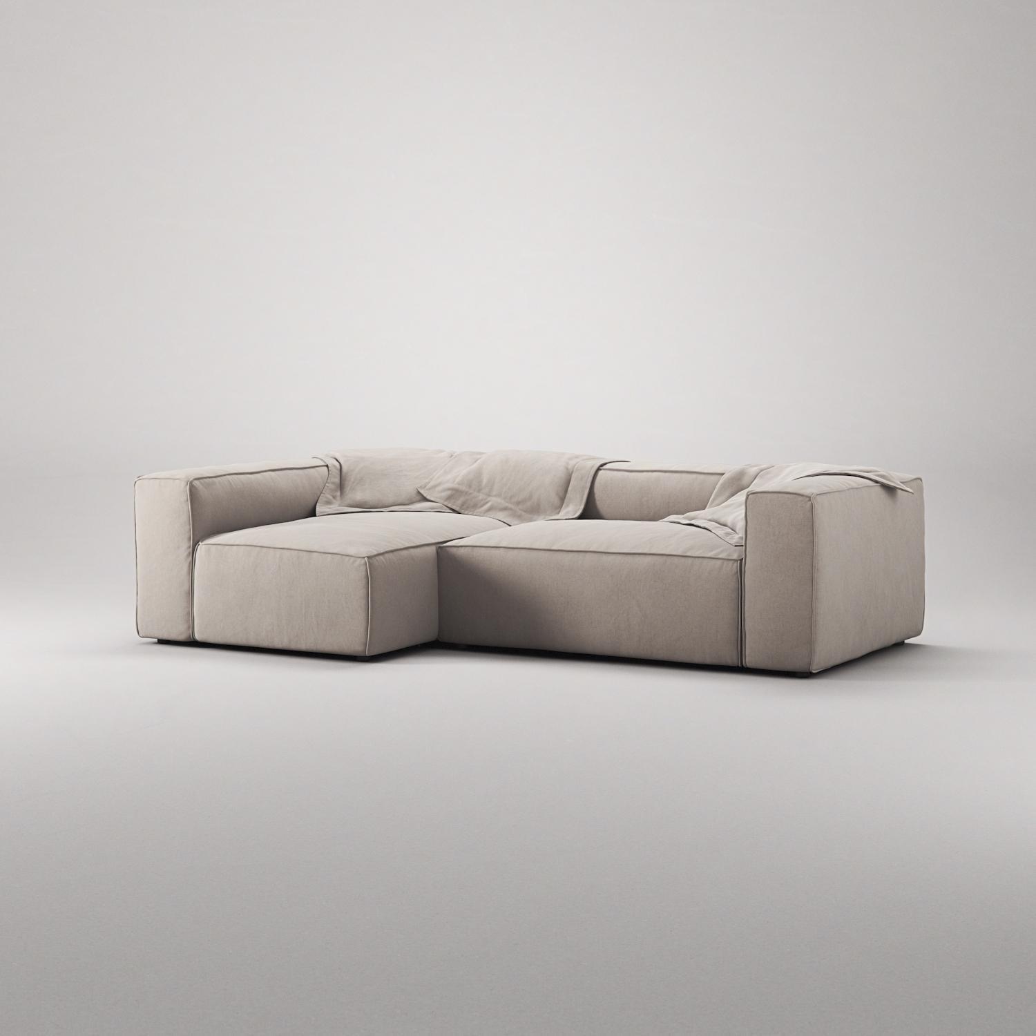 Decotique Grand 3-Personers Sofa Divan Venstre Sandshell/Beige