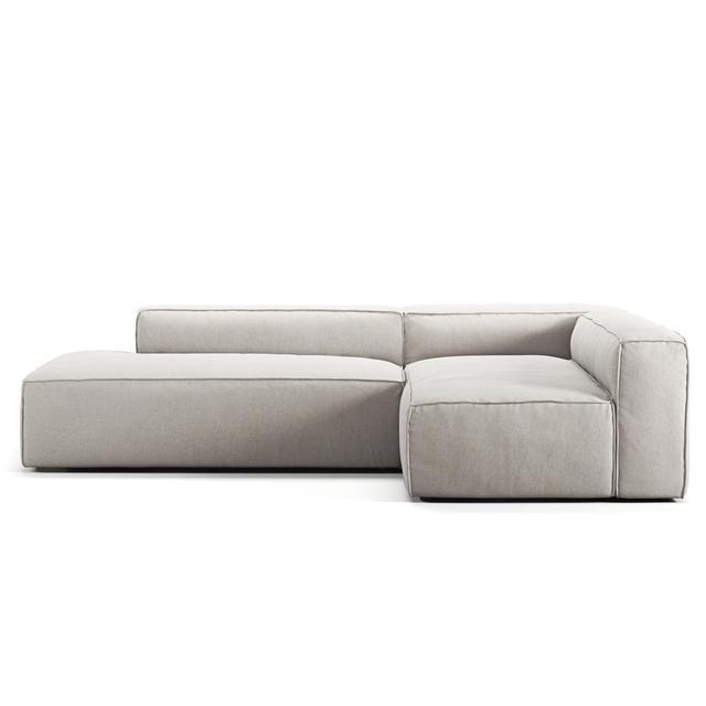 Decotique Grand 3-seters Sofa med Épen Ende, Venstre, Månehvit