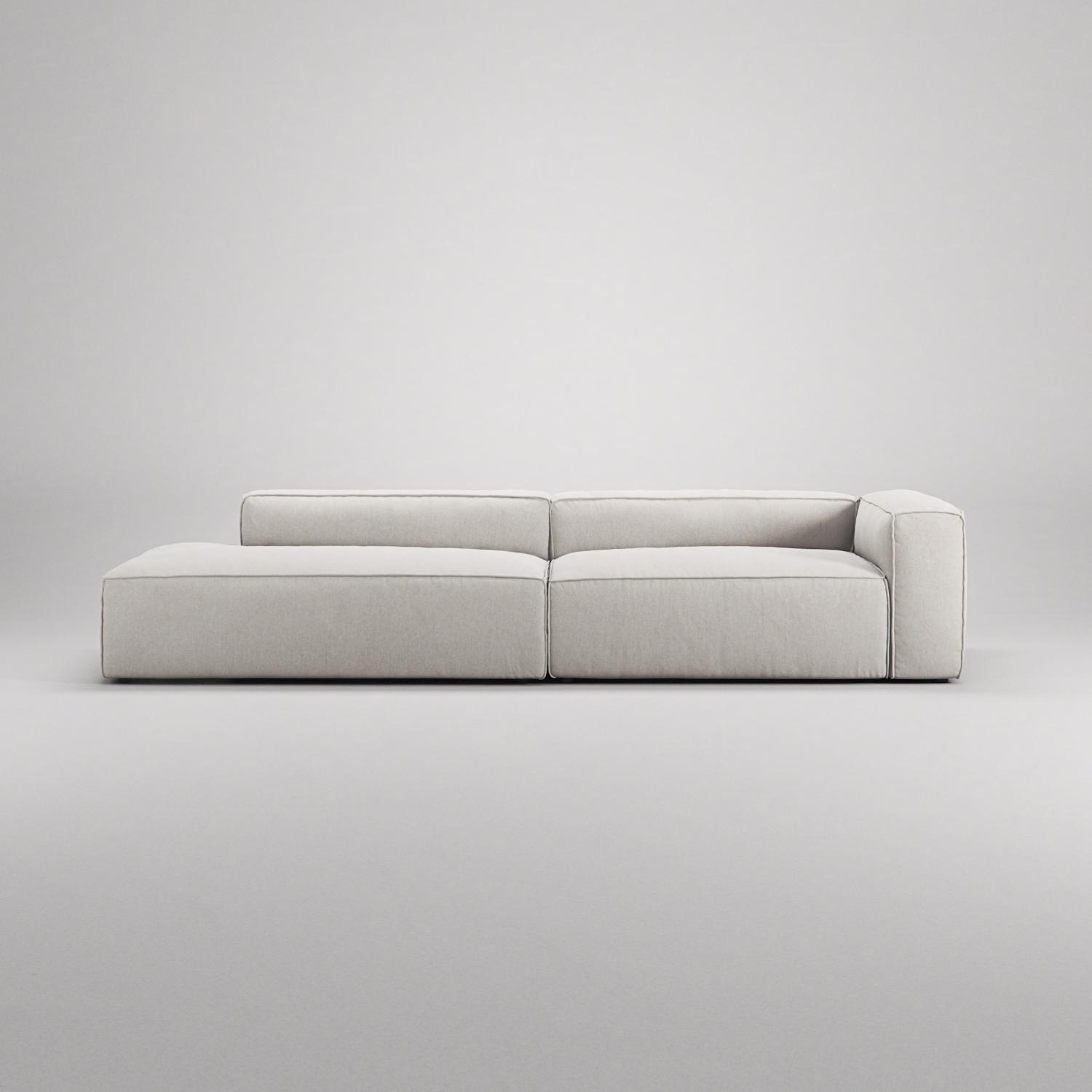Decotique Grand 3-Personers Sofa Åben Ende Venstre Moonwhite