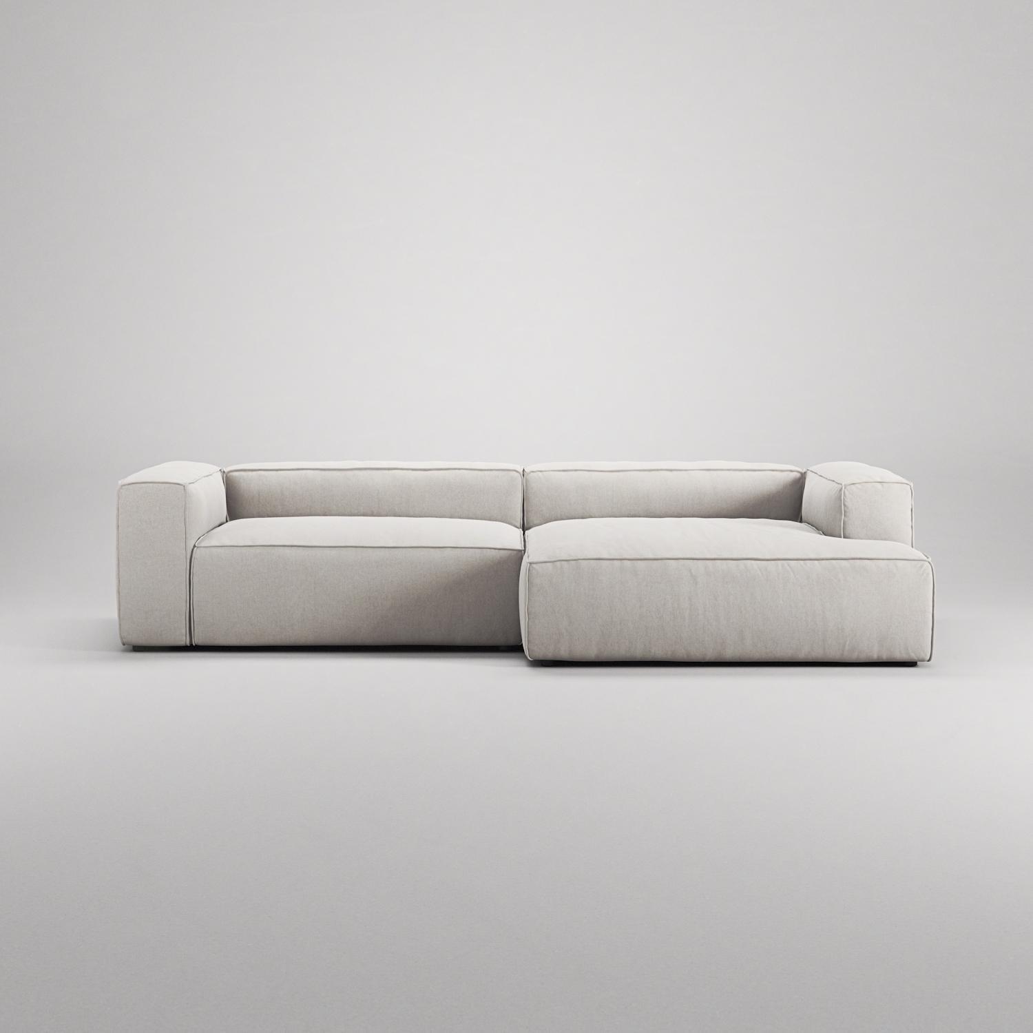 Decotique Grand 3-Personers Sofa Chaiselong Højre Moonwhite