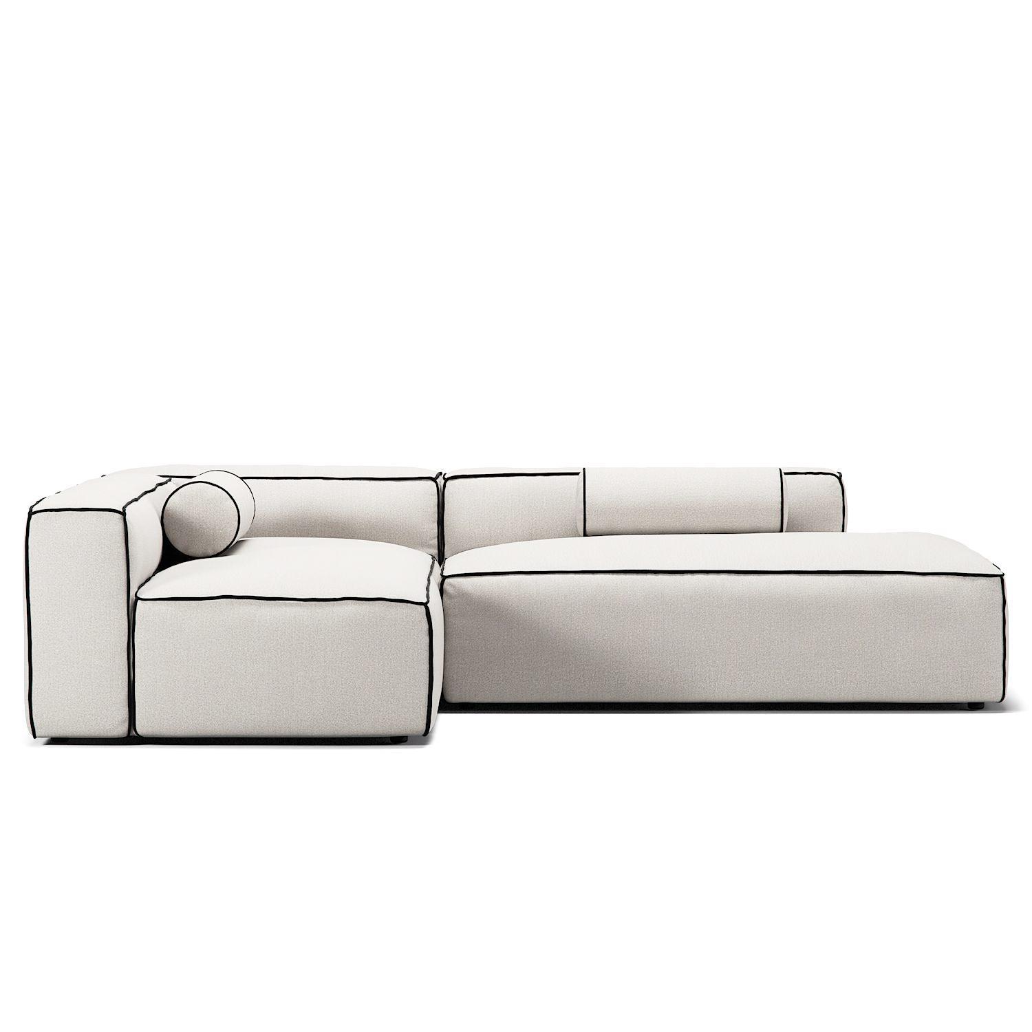 Decotique Grand Hue 3-Personers Loungesofa Åben Ende Højre Steam/Hvid/Grafitgrå