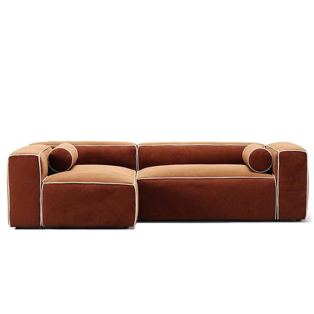 Grand Hue 3-Seater Sofa Divan Left Moonwhite/ Copper
