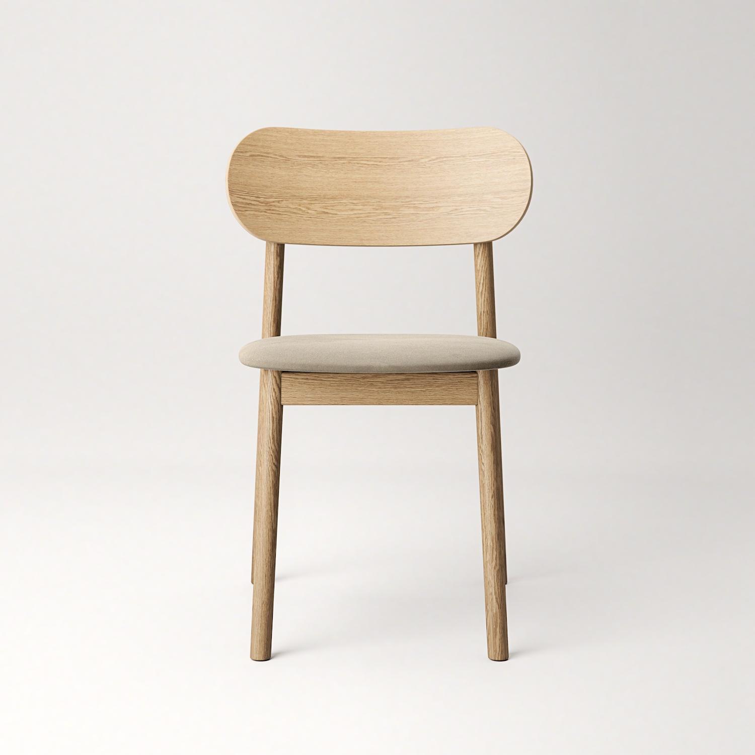 Decotique Elephant Spisebordsstol Naturligt Egetræ/Beige Fløjl