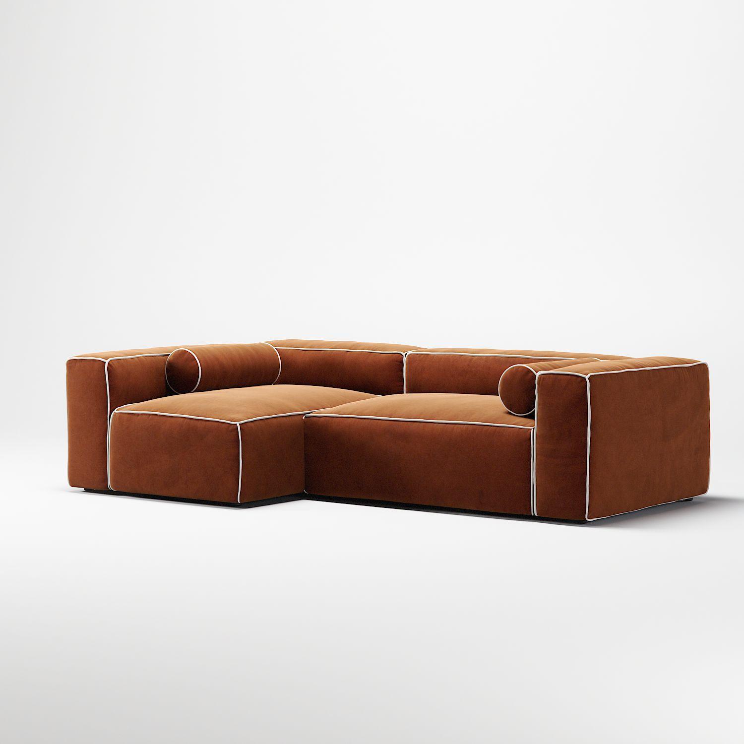 Decotique Grand Hue 3-Personers Sofa Divan Venstre Moonwhite/Kobber