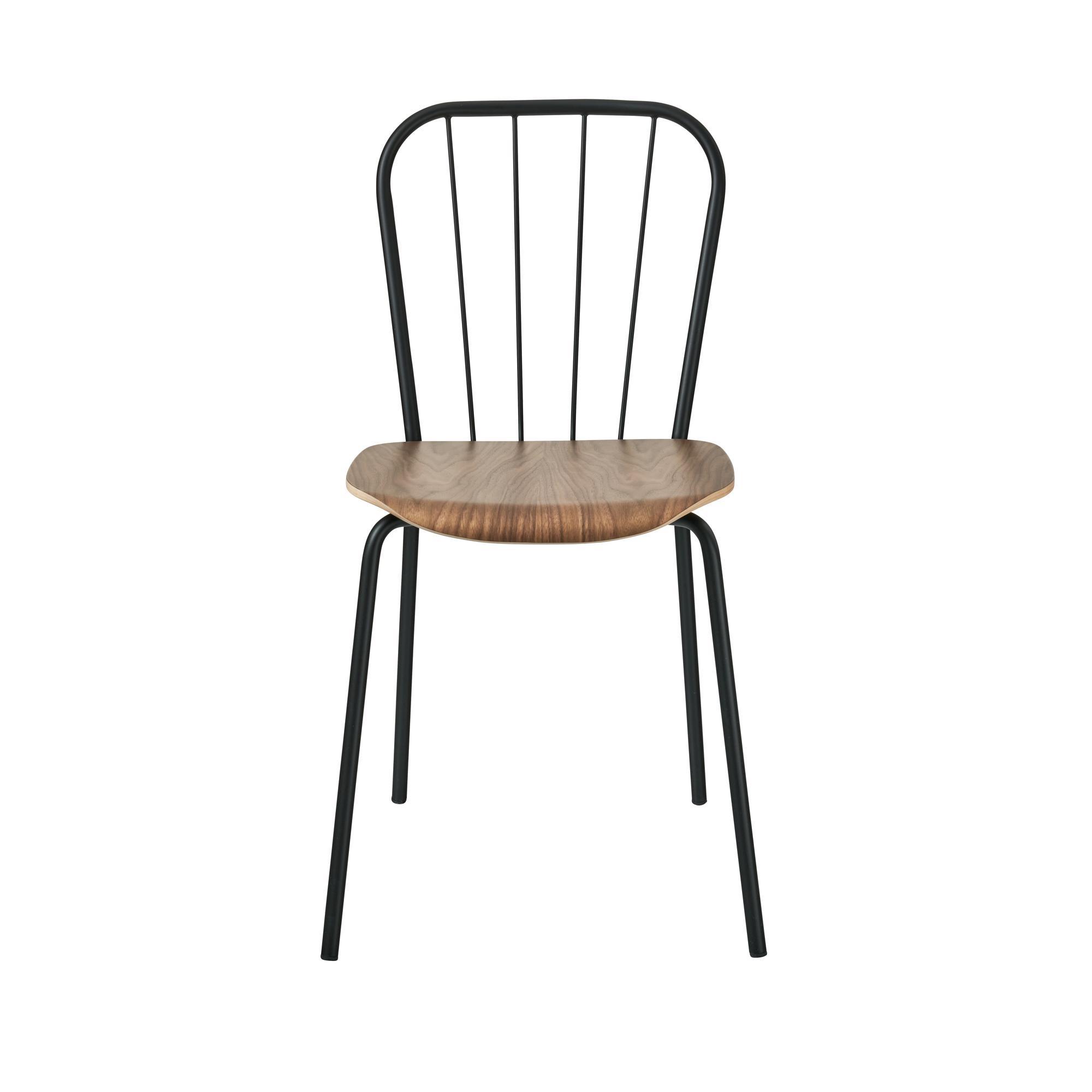 Maze Same Dining Chair Black with Walnut Seat