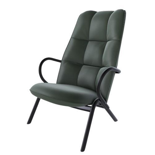 Sillón TON Cissy 103,5 cm Negro/ Verde