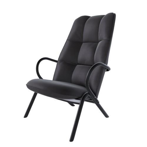 Sillón TON Cissy 103,5 cm con Tapizado en Piel Negro