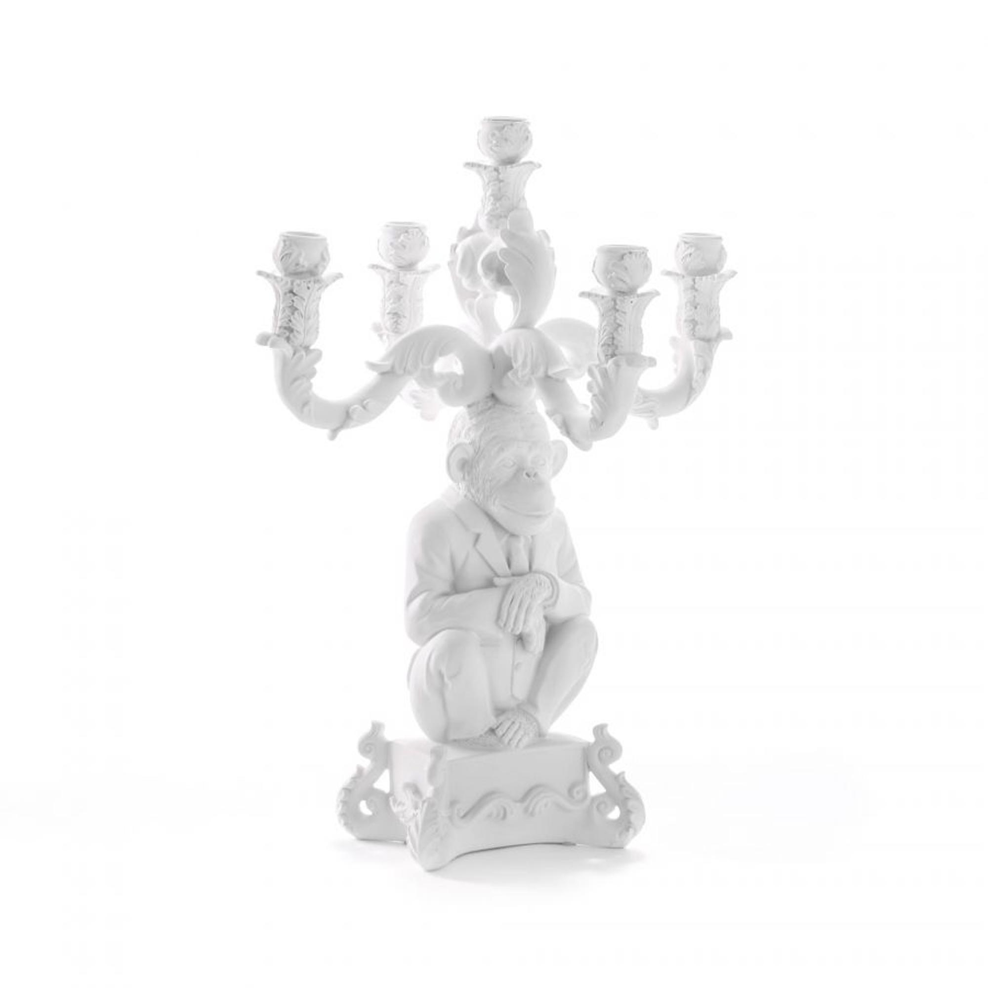 Seletti Burlesque Chimpancé Candelero Blanco
