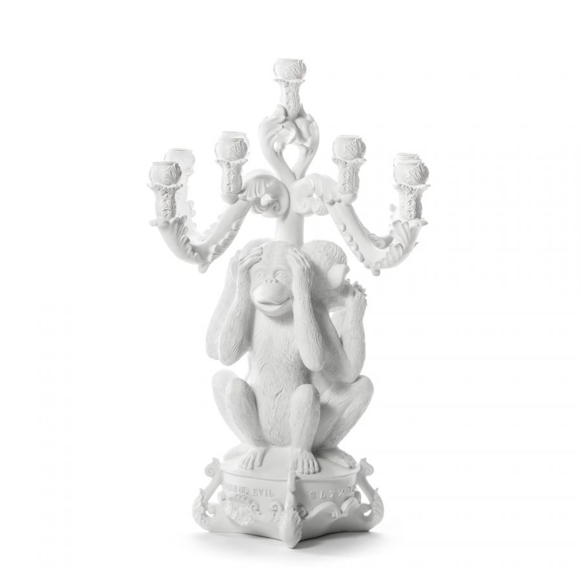 Seletti Giant Burlesque Monkey Ljusstake Vit