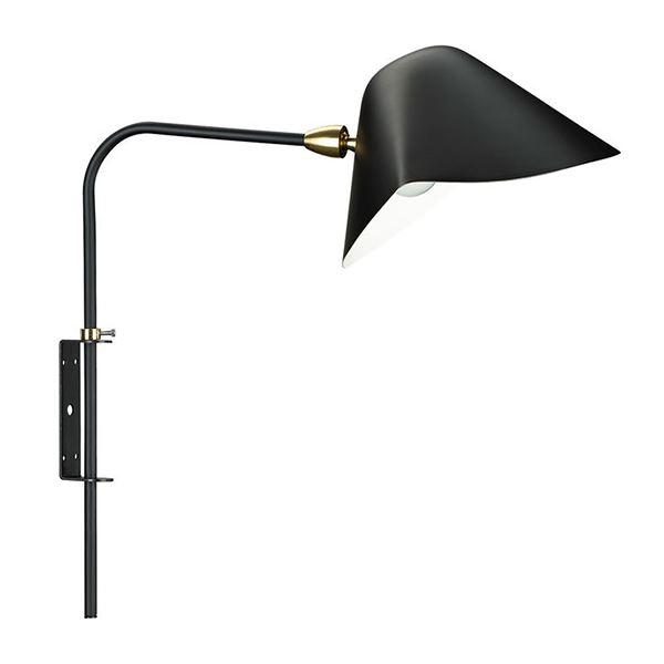 Serge Mouille Applique Antony 1 Wall Lamp Black & Brass