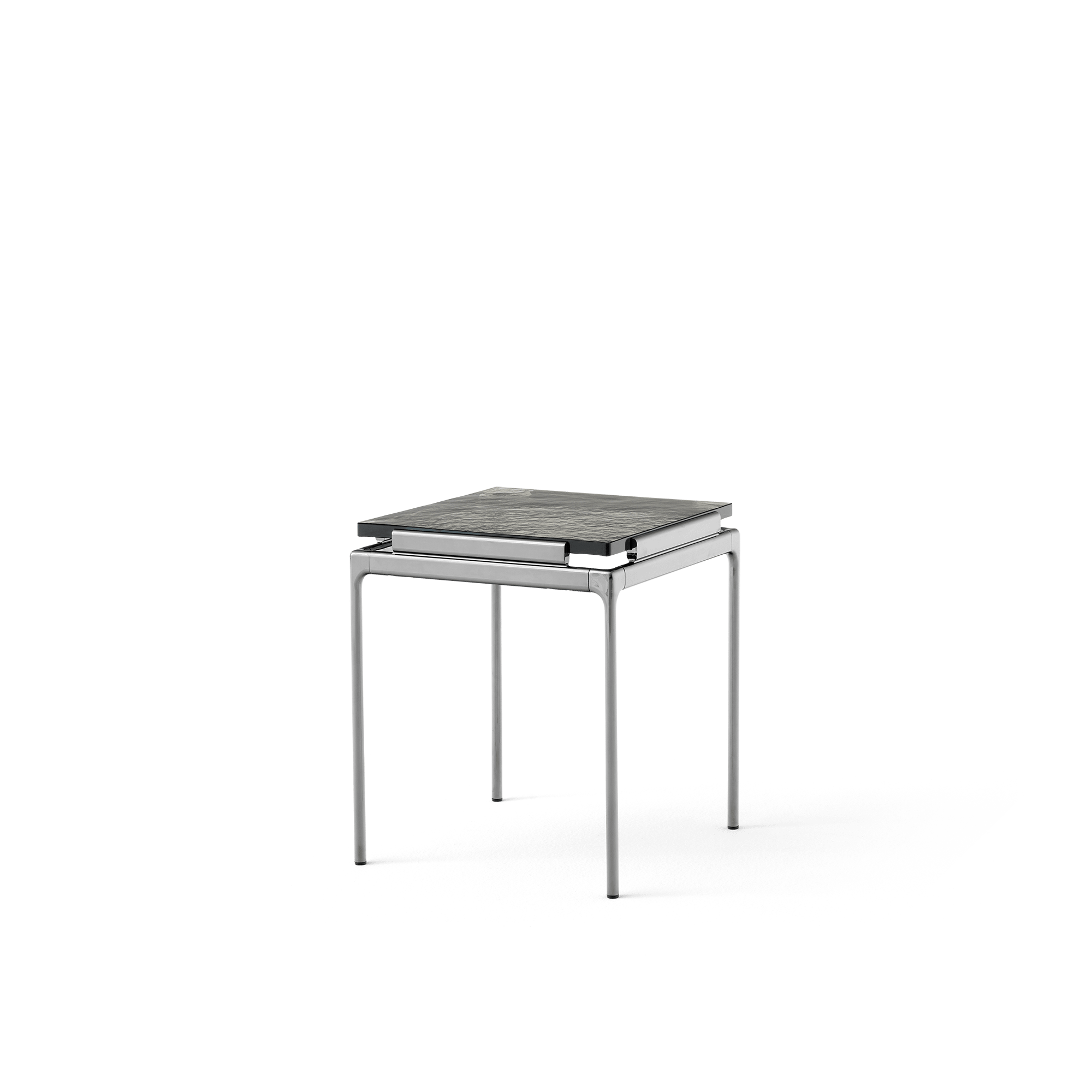 &Tradition Set LN11 Side Table Smoked Glass/Dark Chrome