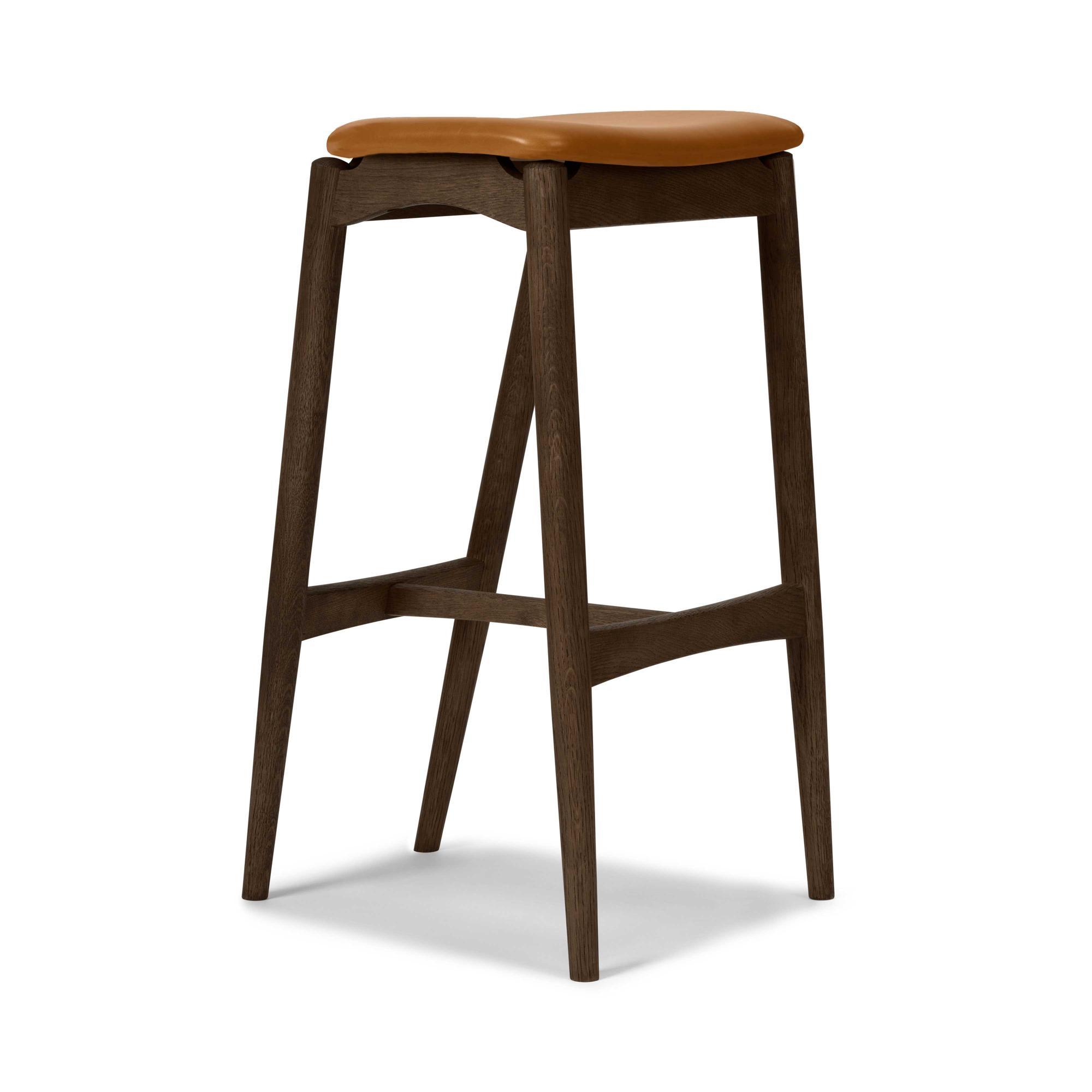 Sibast Furniture No 7 Tabouret de Bar 65 sans Dossier Chêne Huilé foncé/Cognac