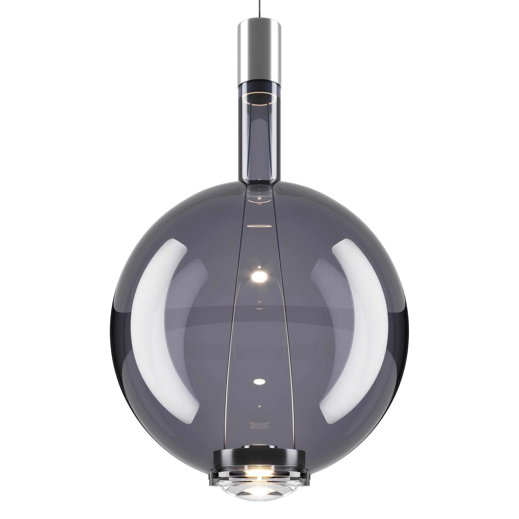 Lodes Sky-Fall Round Pendant Large 3000K Glossy Smoke/Glass