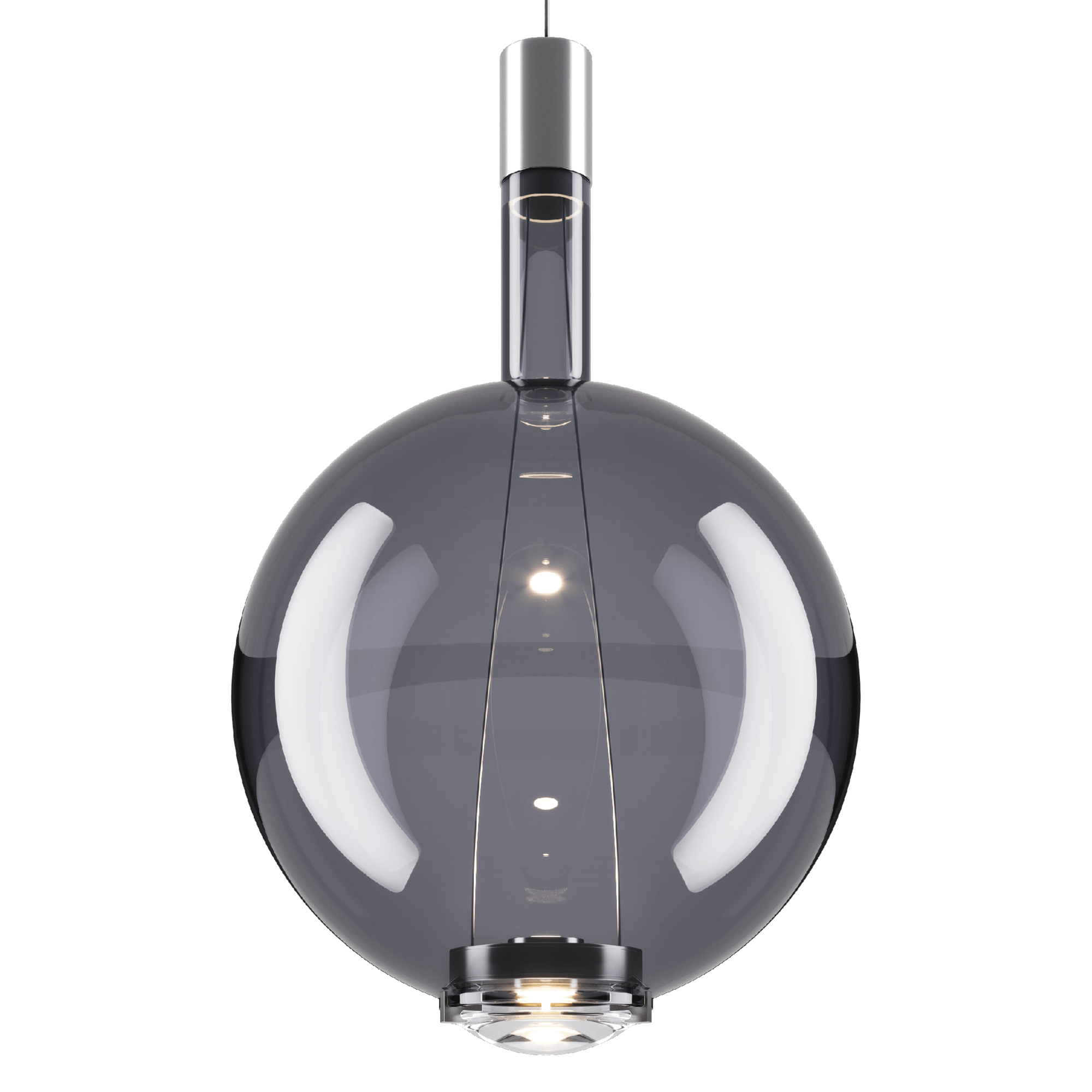 Lodes Sky-Fall Round Pendant Large 2700K Glossy Smoke/Glass