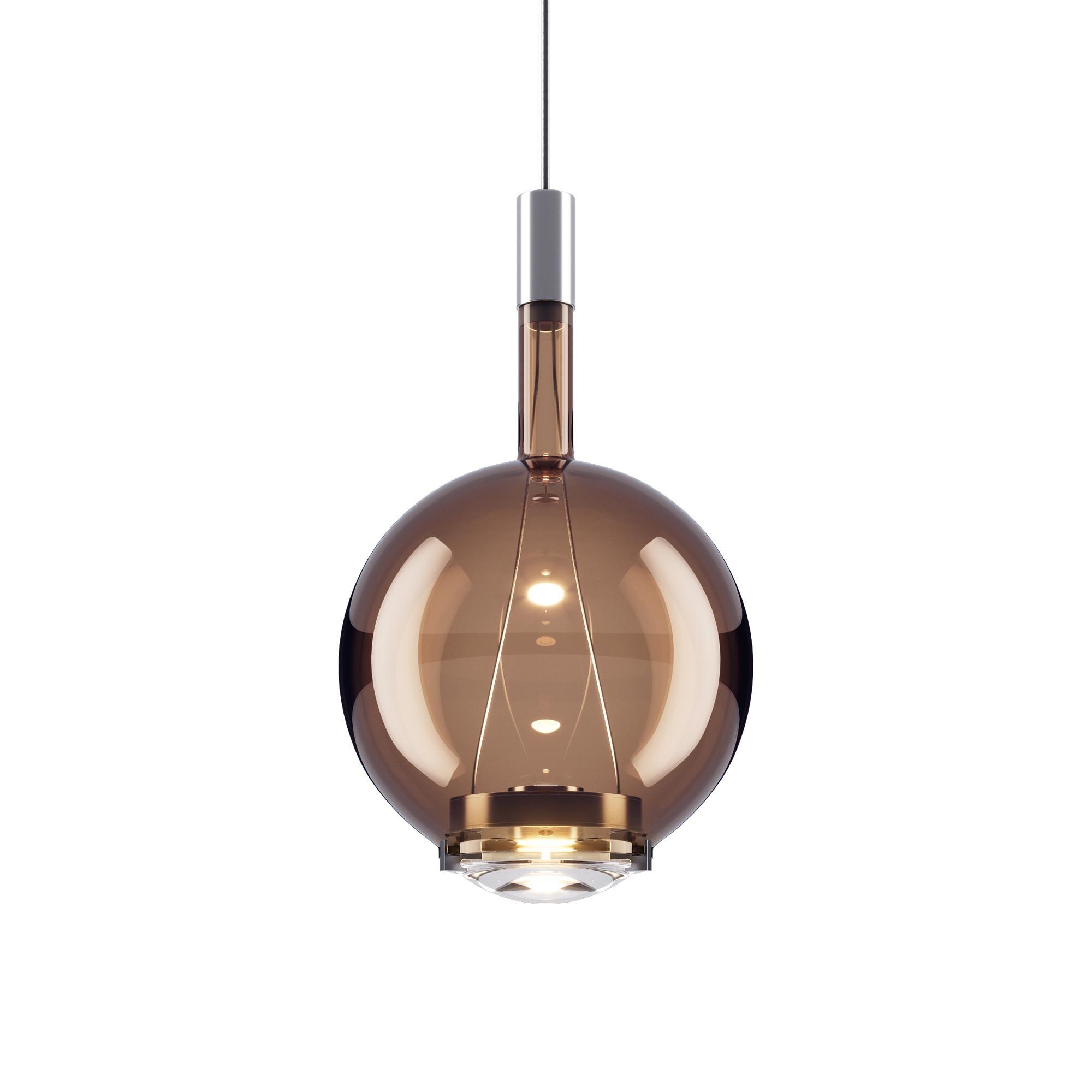 Lodes Sky-Fall Ronde Hanglamp Medium 2700K Glanzend Brons/glas