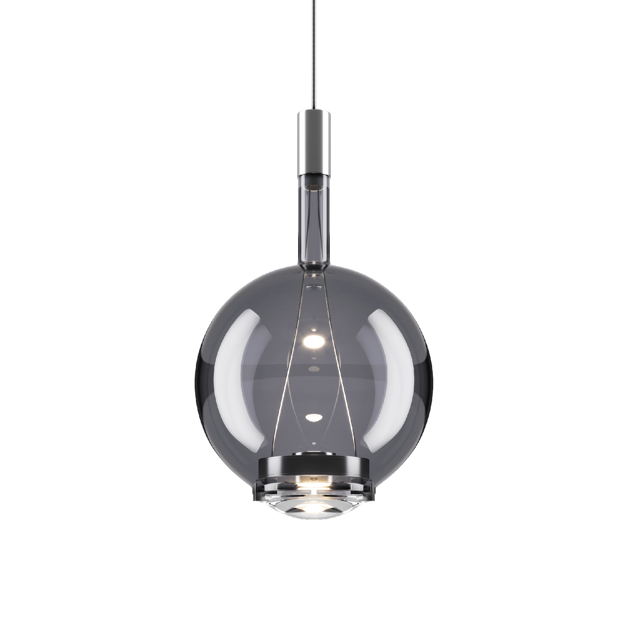 Lodes Sky-Fall Round Pendant Medium 3000K Glossy Smoke/Glass