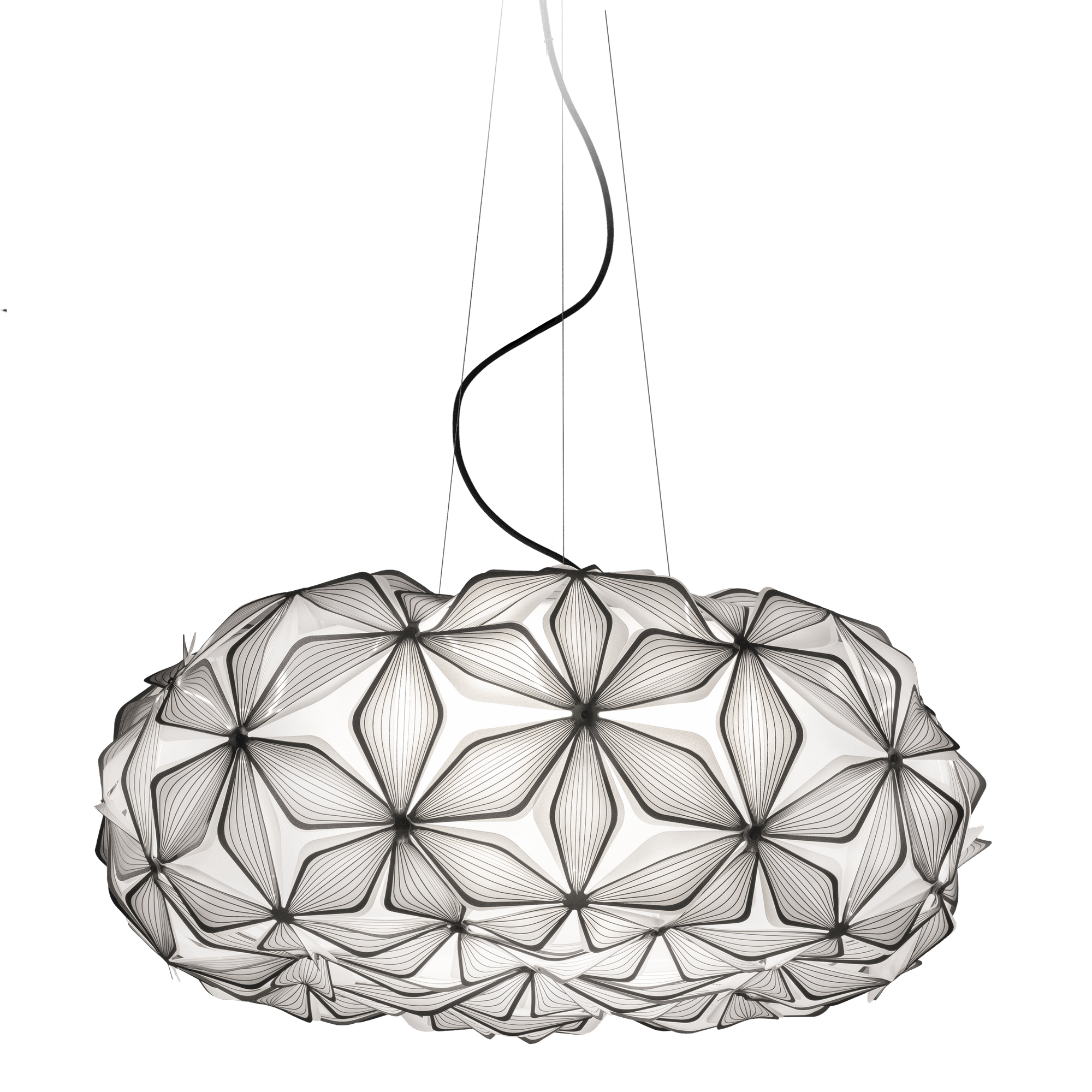 SLAMP C\'Est La Vie Pendelleuchte Groß Schwarz mit Schwarz Leitung