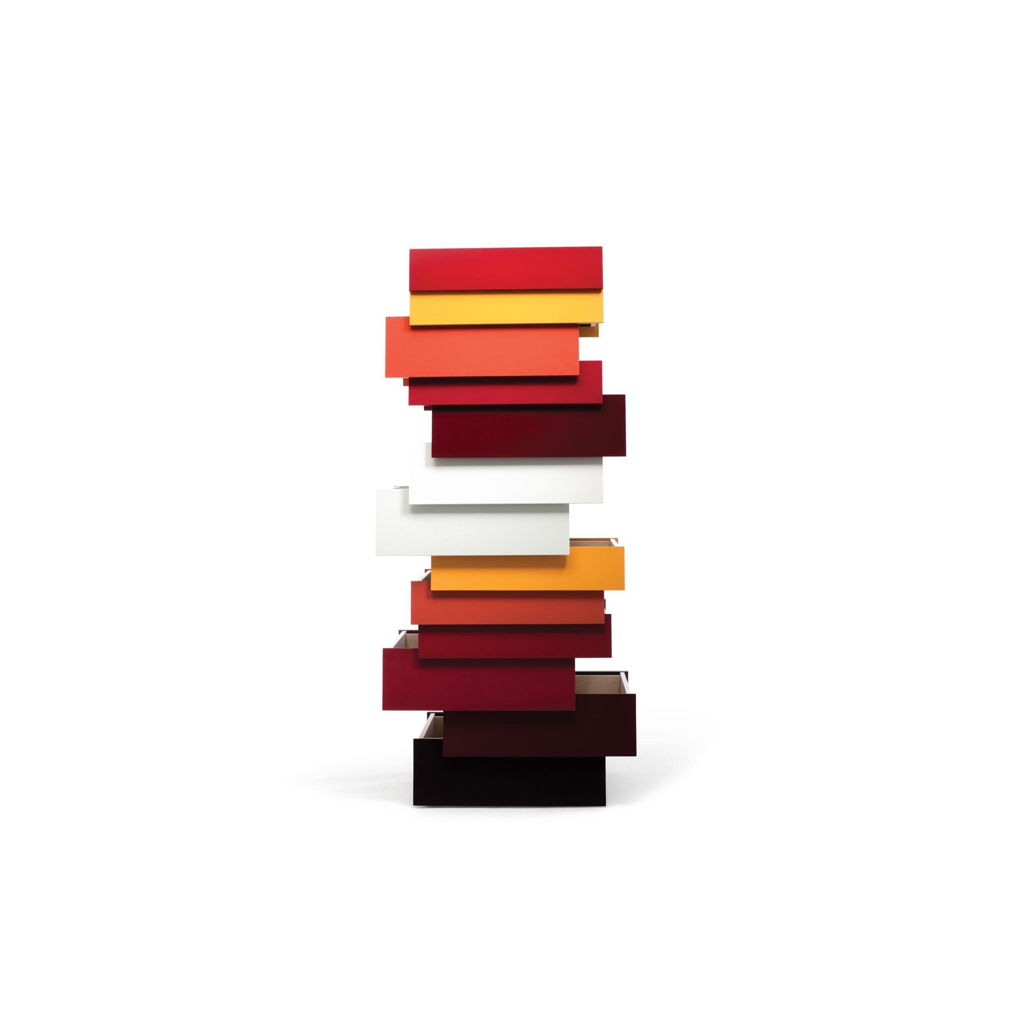 Established & Sons Stack Cassettiera Rosso