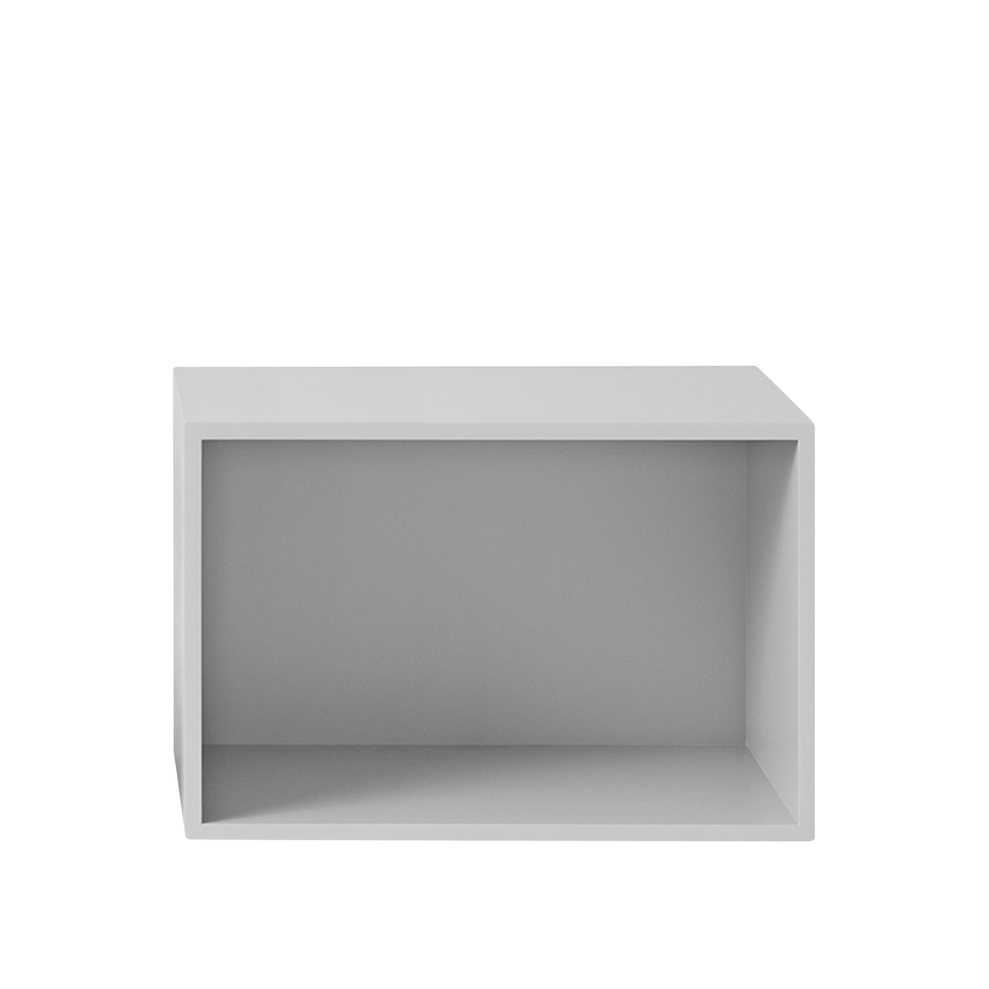 Muuto Stacked Shelving System With Back Plate Large Gray