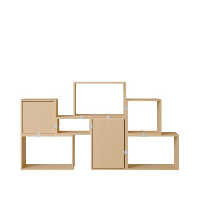 Gestapelde Boekenkastconfiguratie 6 Eiken