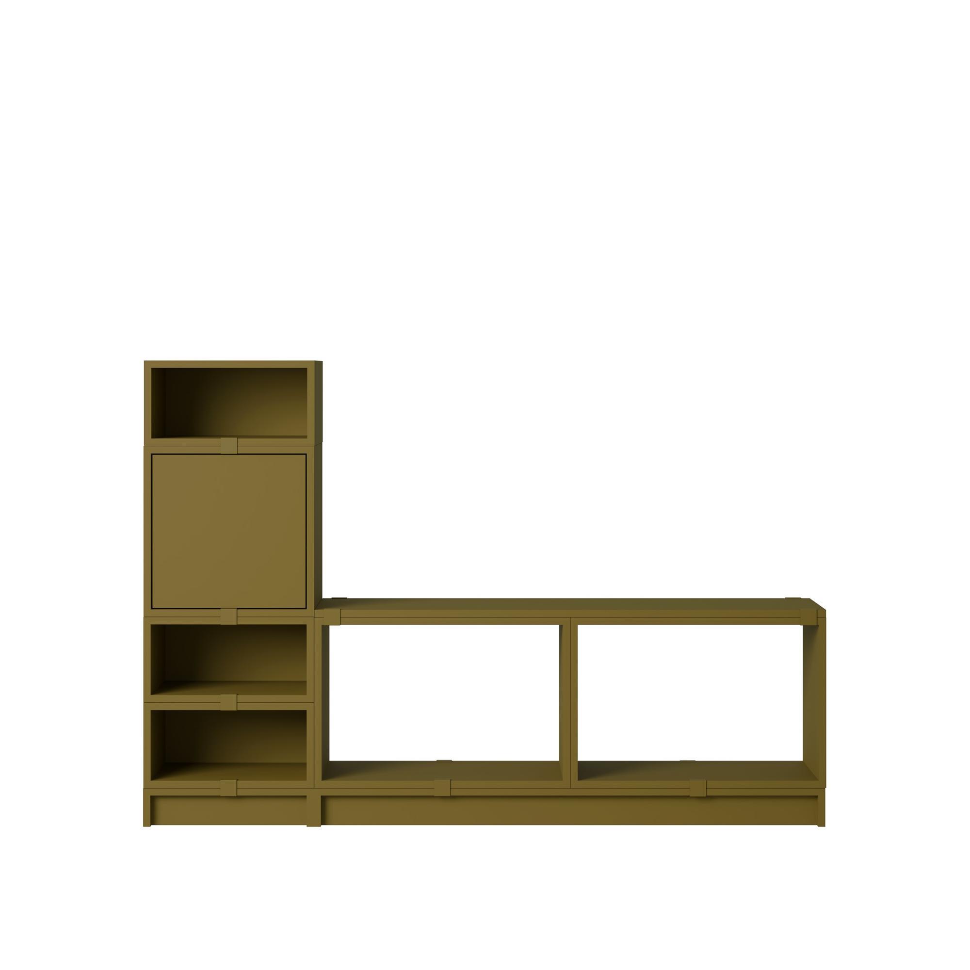 Muuto Stacked Hallway Shelf Configuration 1 Brązowo-zielony