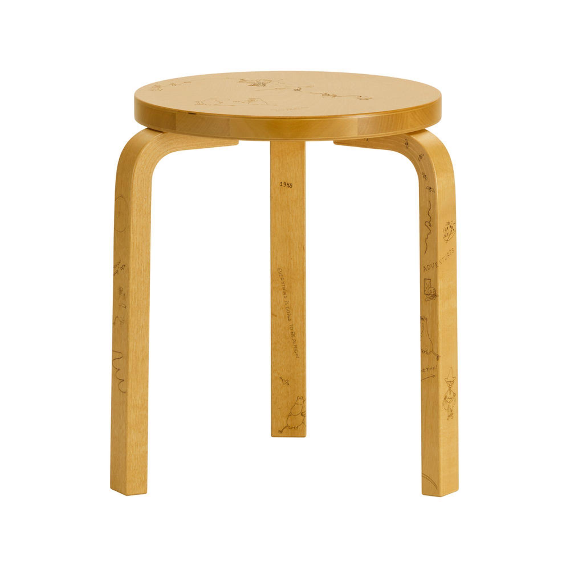 Artek Moomin 60 Stool Anniversary Edition Brzozowy/Miód