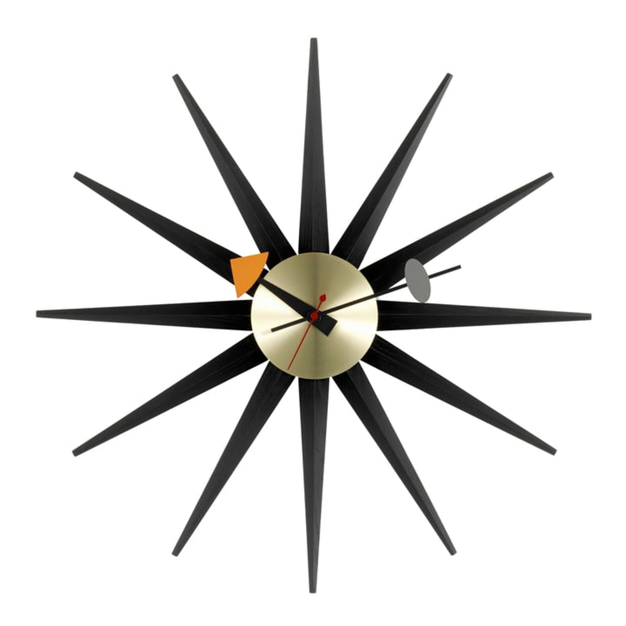 Vitra Sunburst Clock Ur Sort/Messing