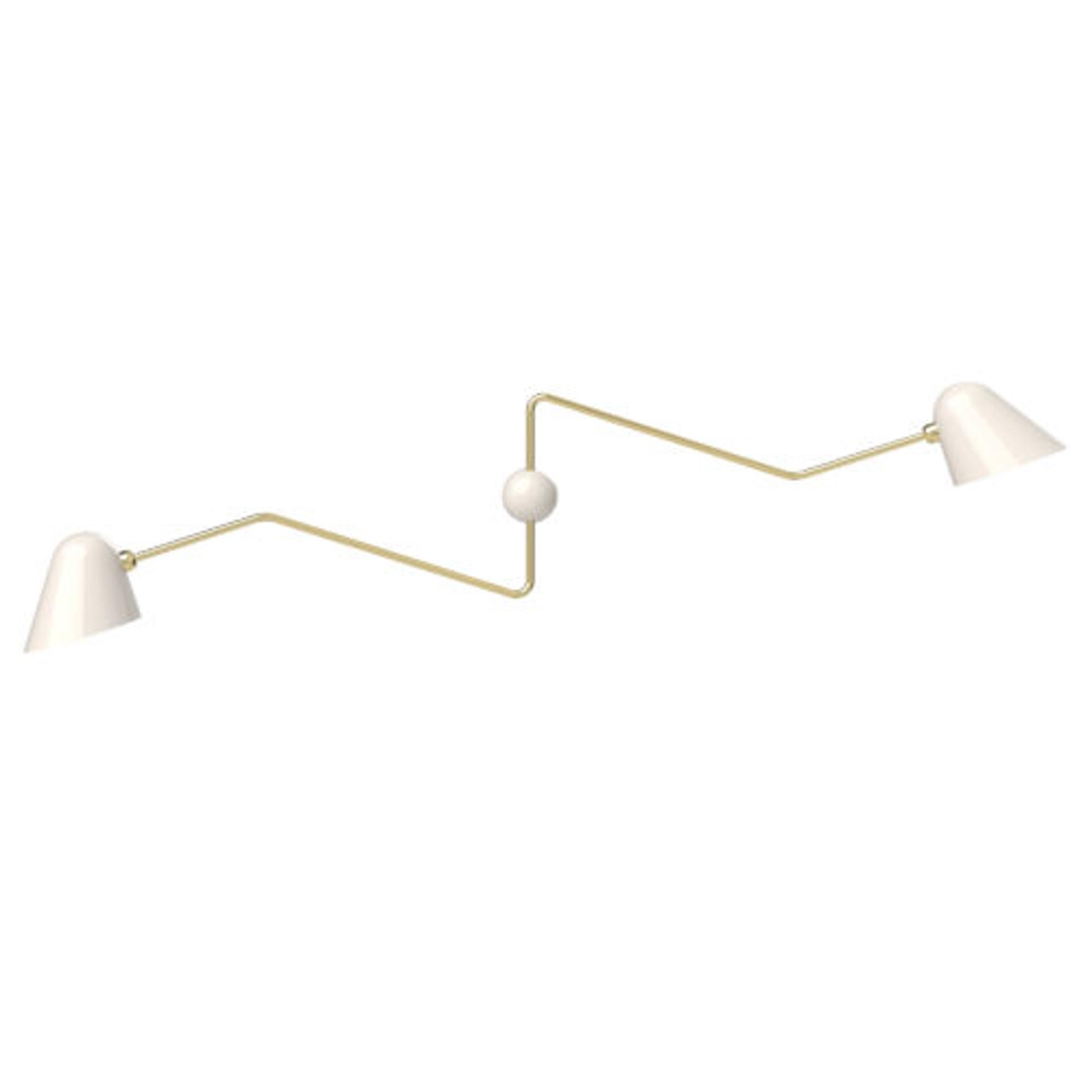 TATO Beghina Double Wall Lamp White & Brass