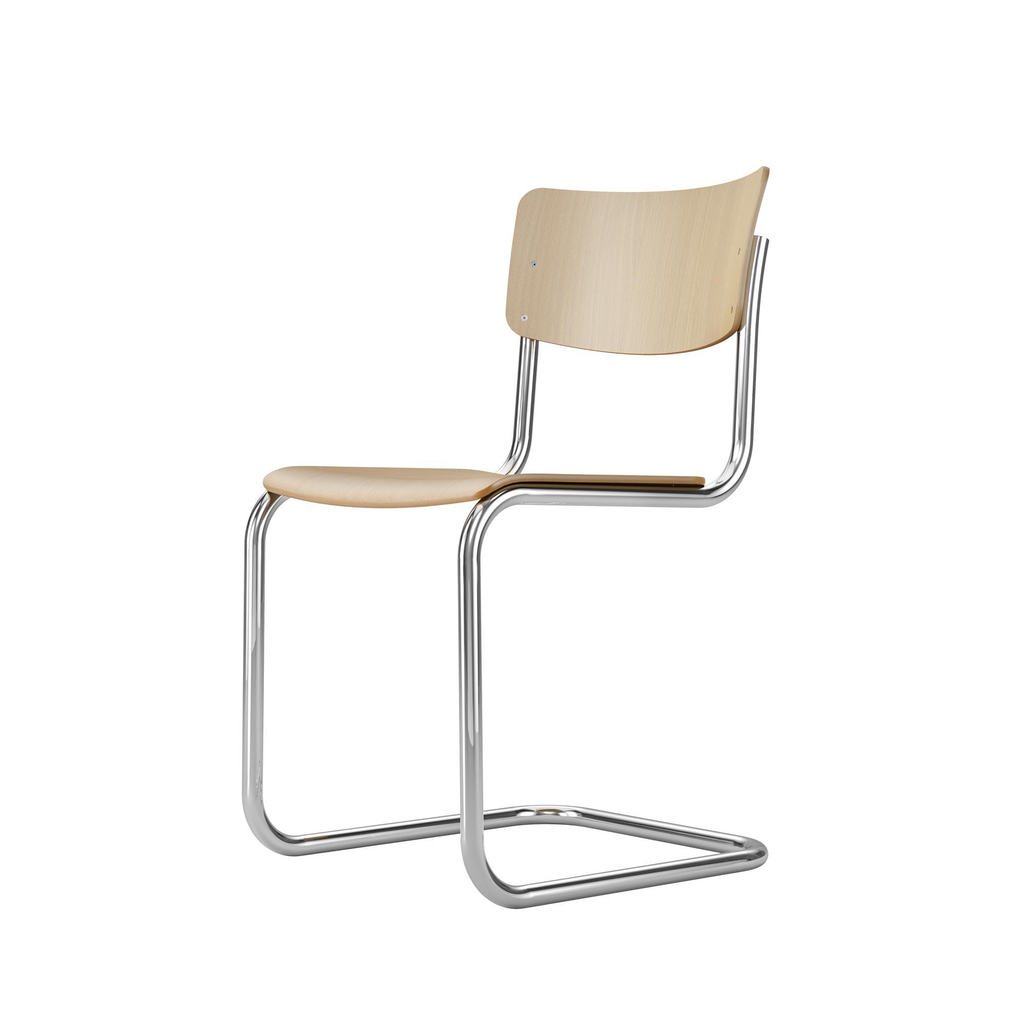 Thonet S 43 Cantilever Eettafelstoel Chroom/Beuken