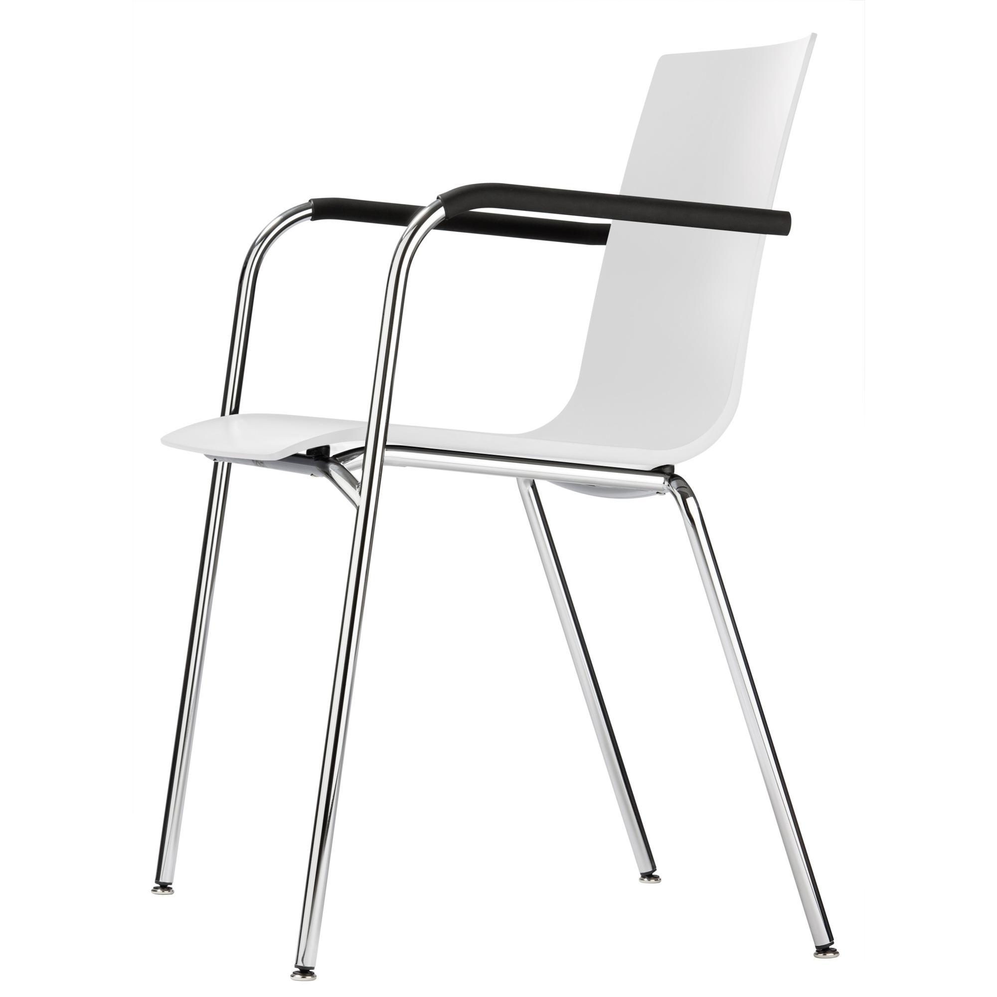 Thonet S 160 ruokapöydän tuoli kromi/valkoinen