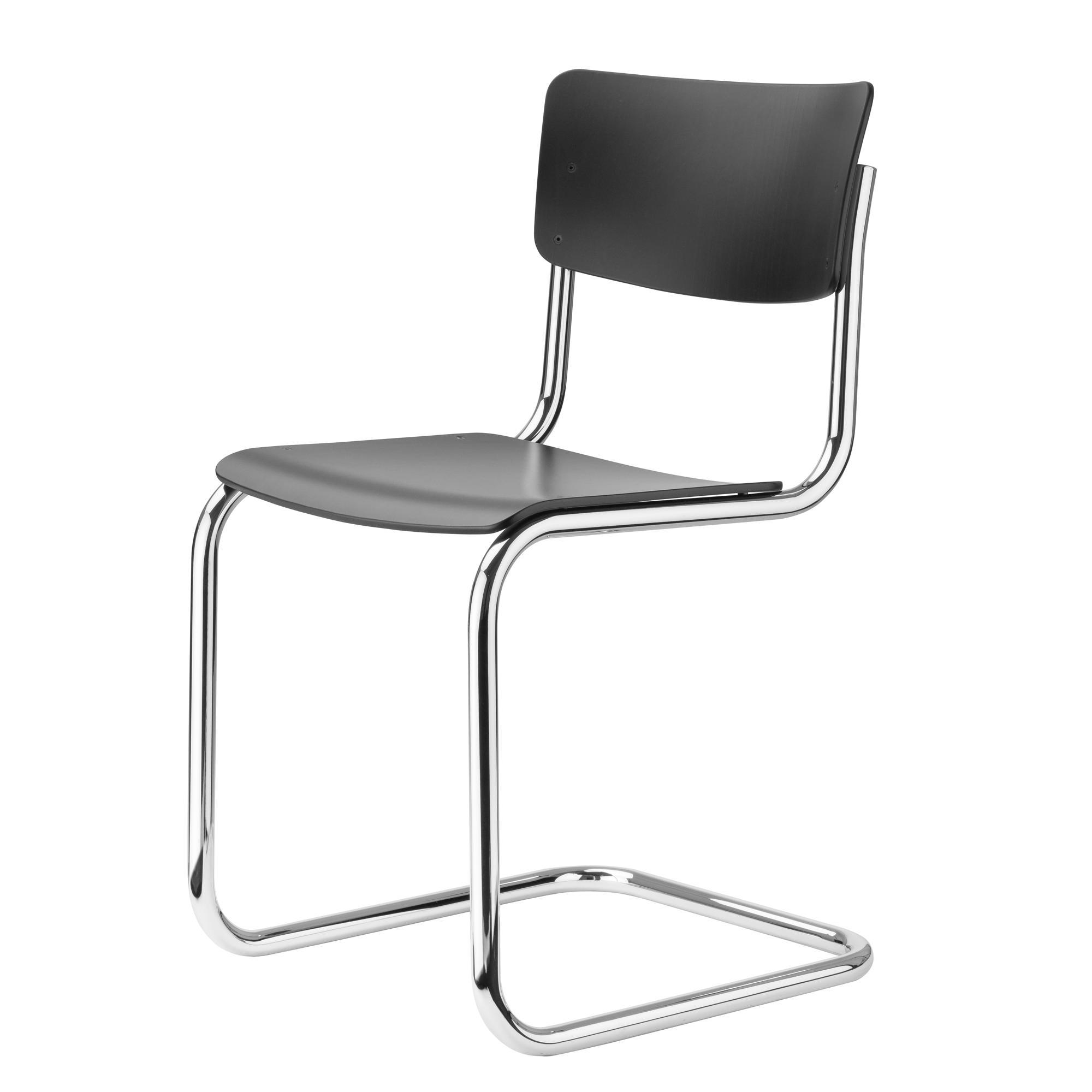 Thonet S 43 Cantilever Matstol Krom/Svart Bokträ