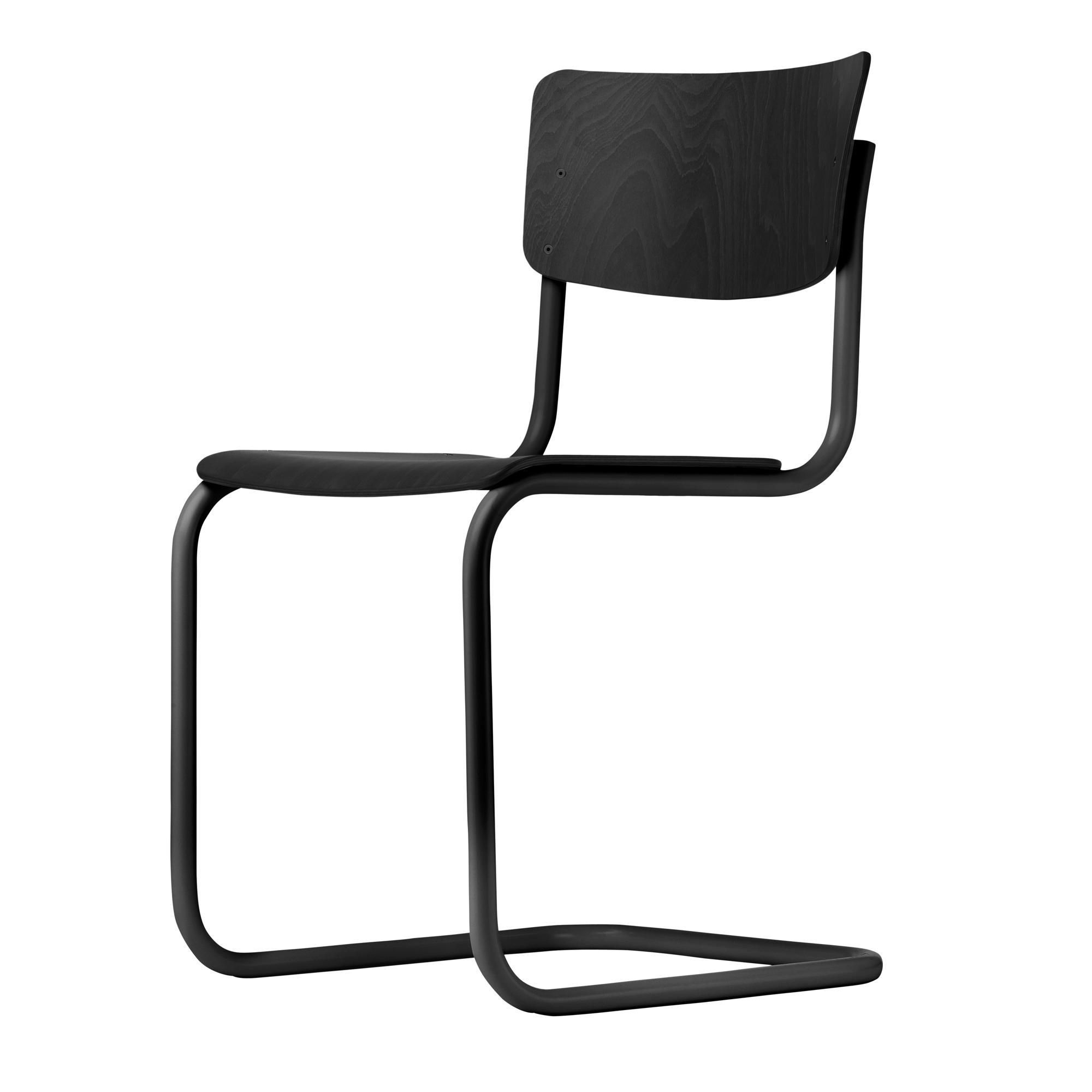 Thonet S 43 Cantilever ruokatuoli musta/musta petsattu pyökki